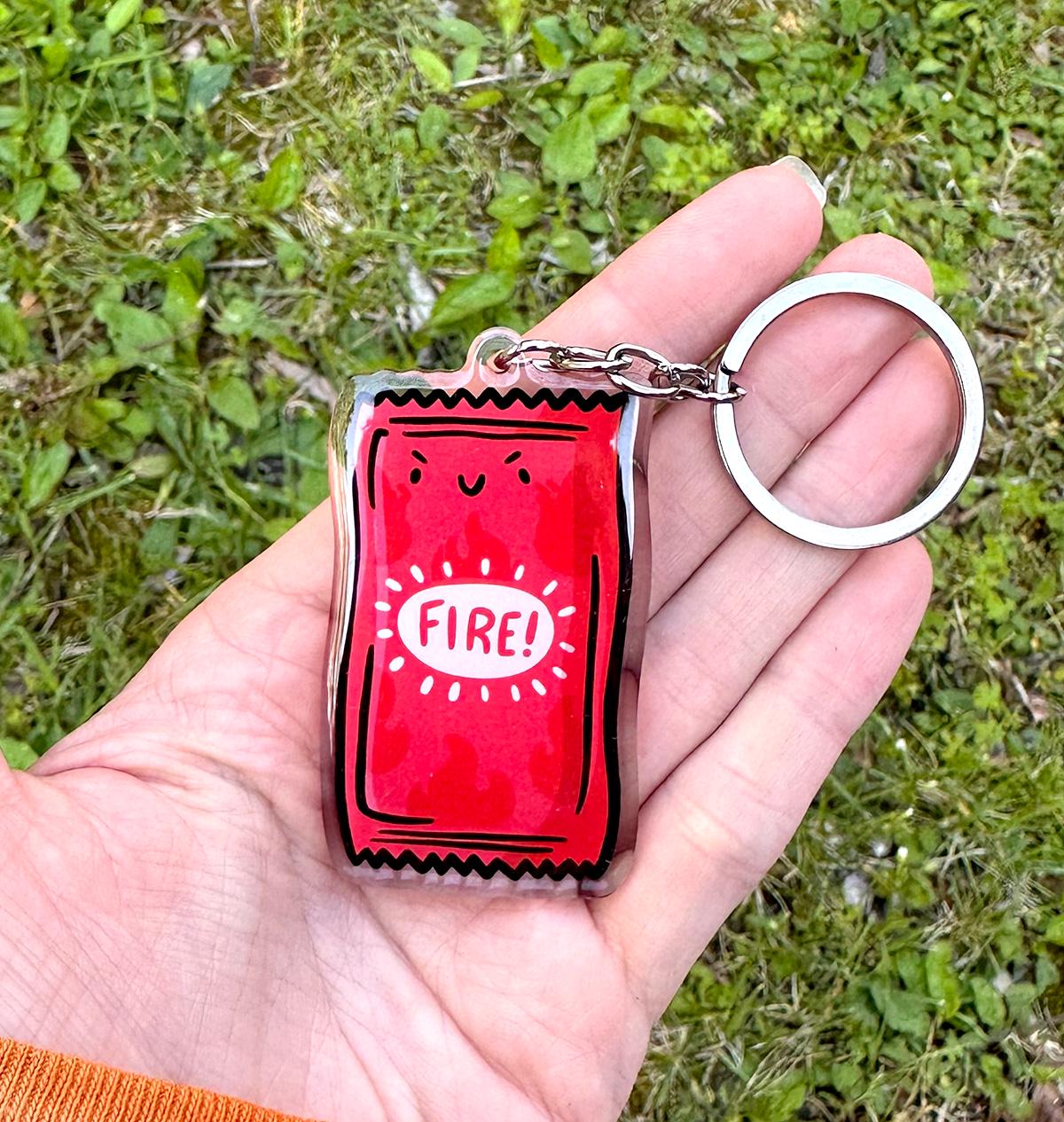 Taco Sauce Keychain (Fire)