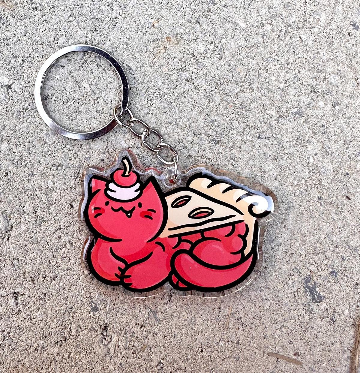 Cherry Pie Cat Keychain