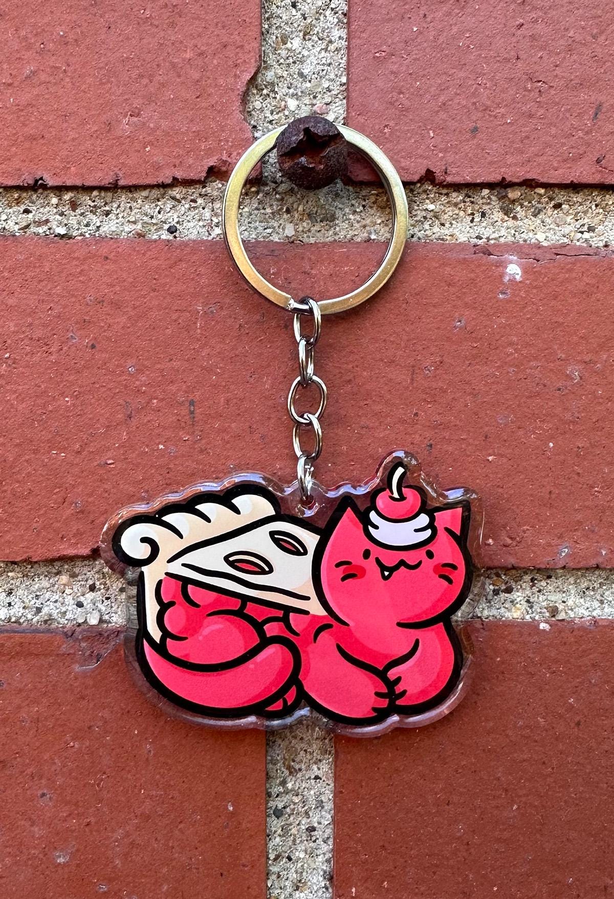 Cherry Pie Cat Keychain