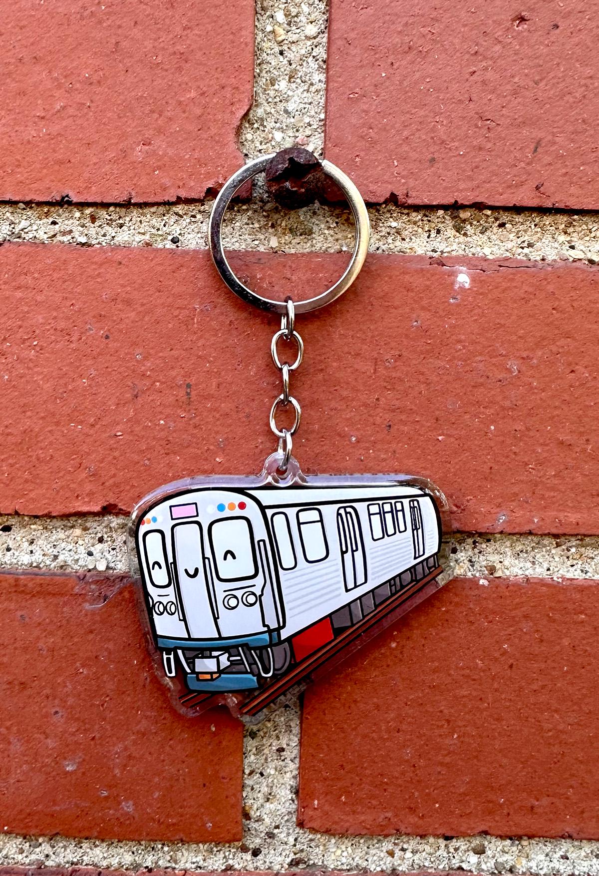 Chicago Train Keychain