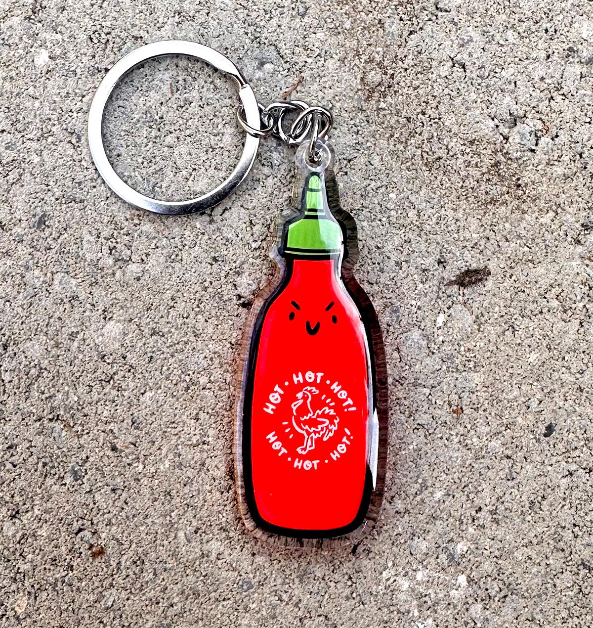 Sriracha Keychain