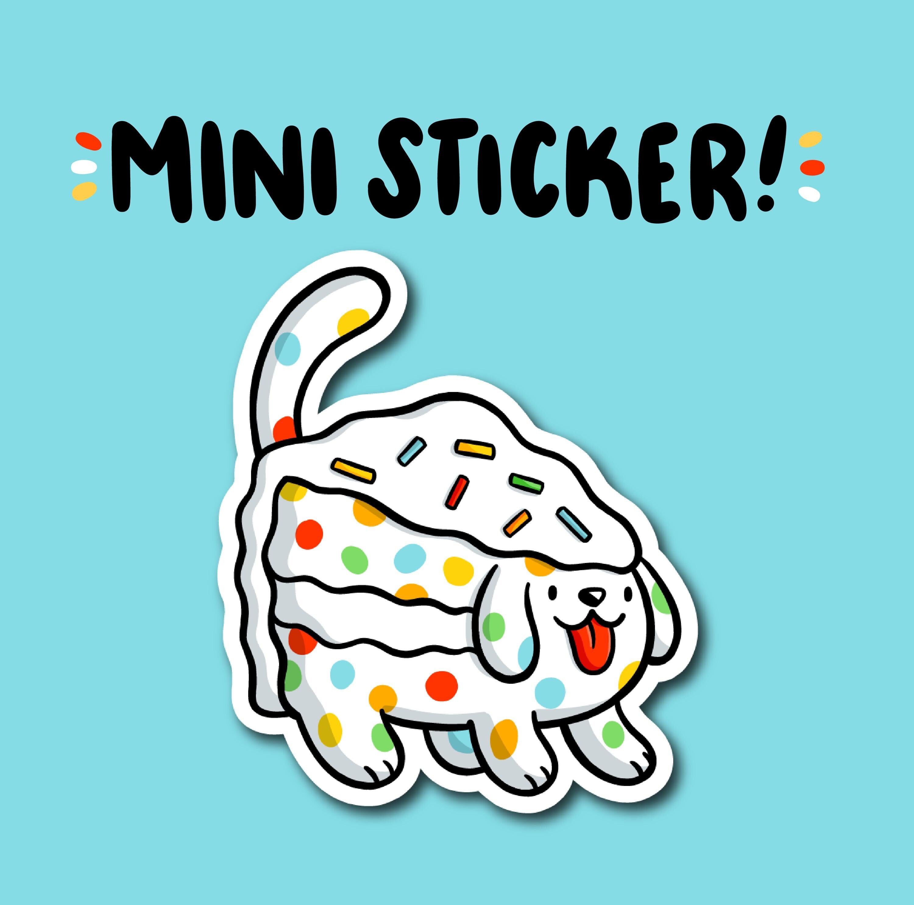 Sprinkle Cake Dog Mini Sticker