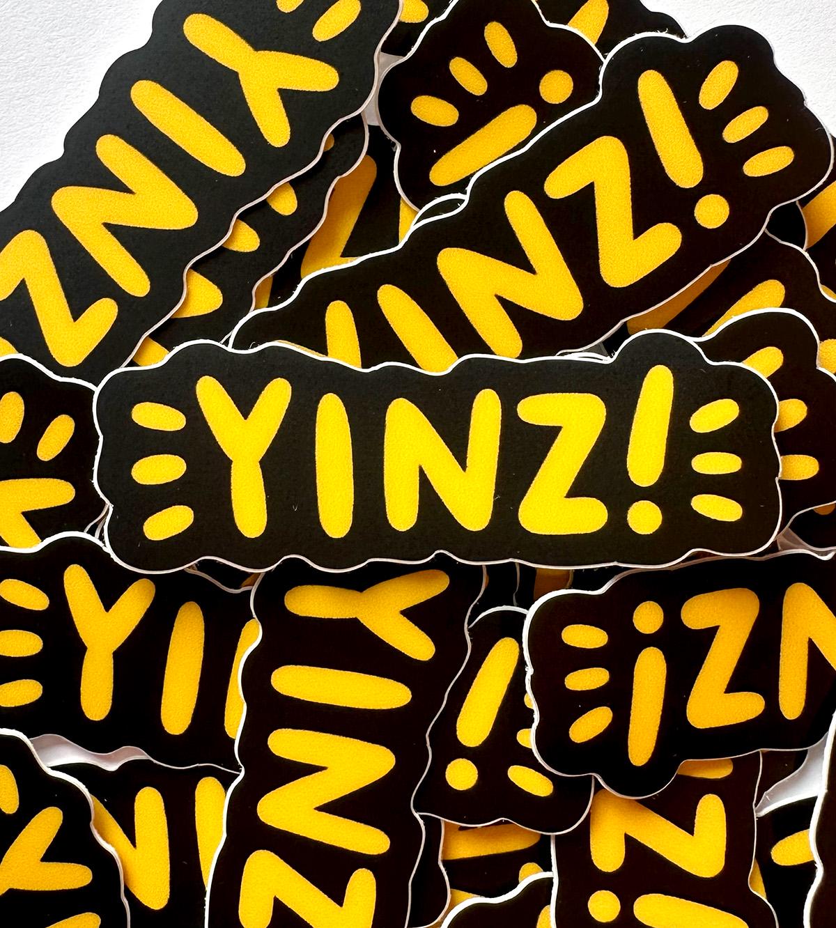 Yinz Mini Sticker (Black)
