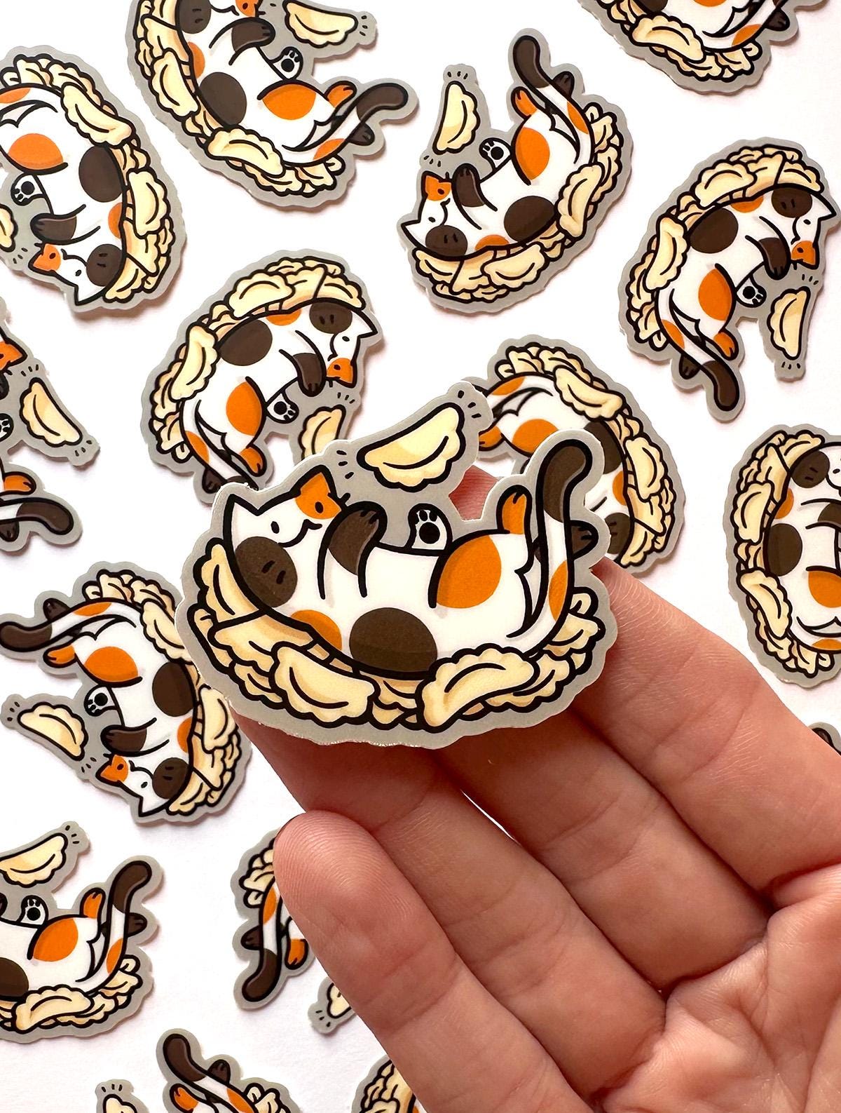 Playing With Pierogi Cat Mini Sticker