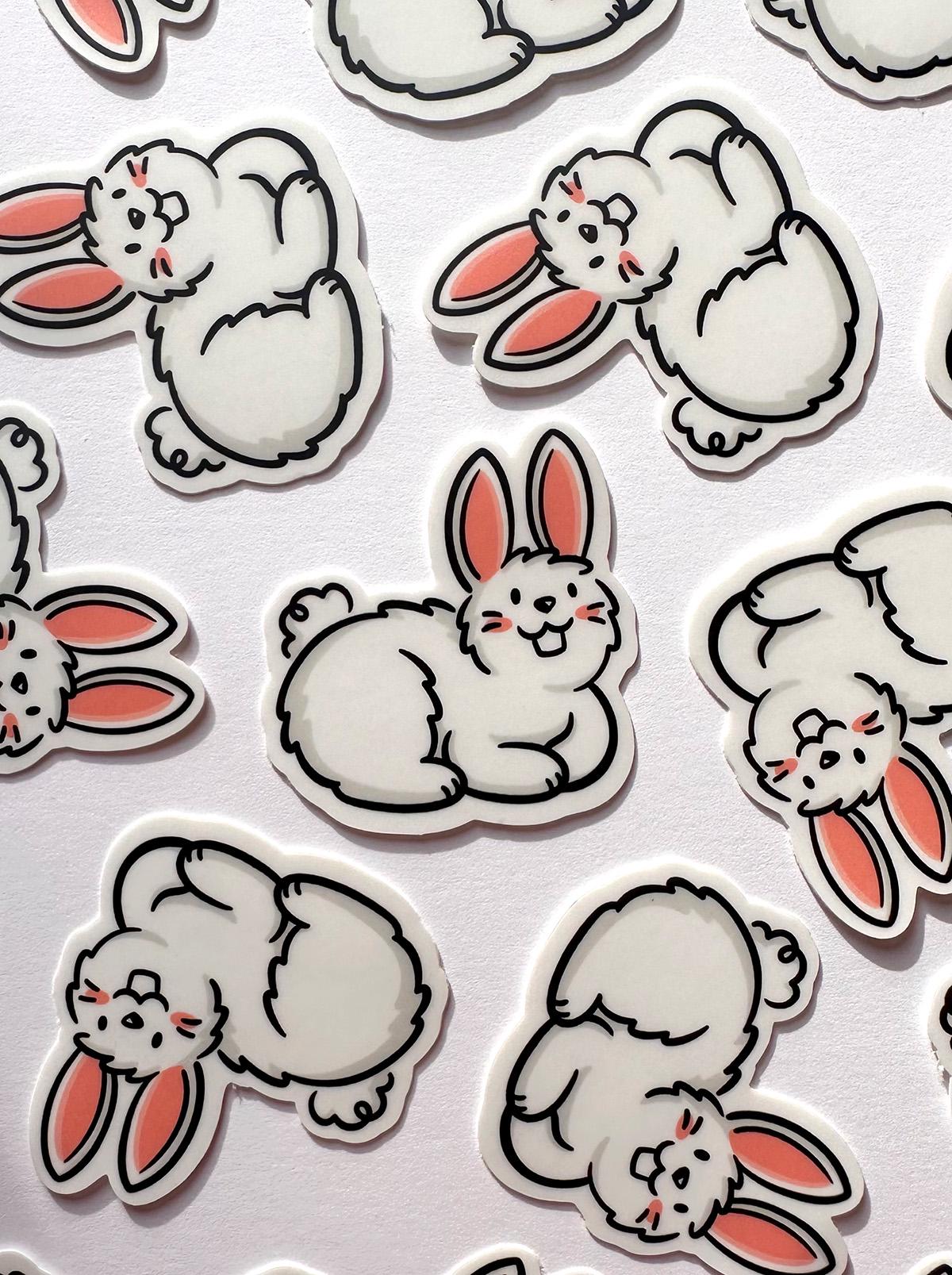 Bunny Mini Sticker (White)