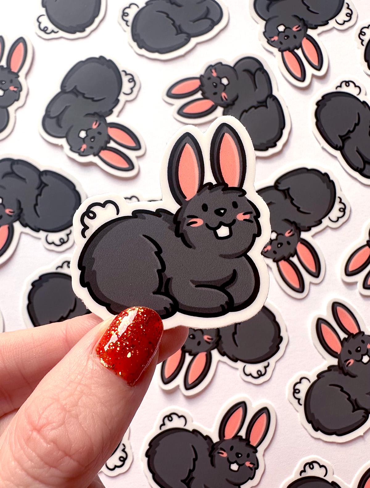 Bunny Mini Sticker (Black)