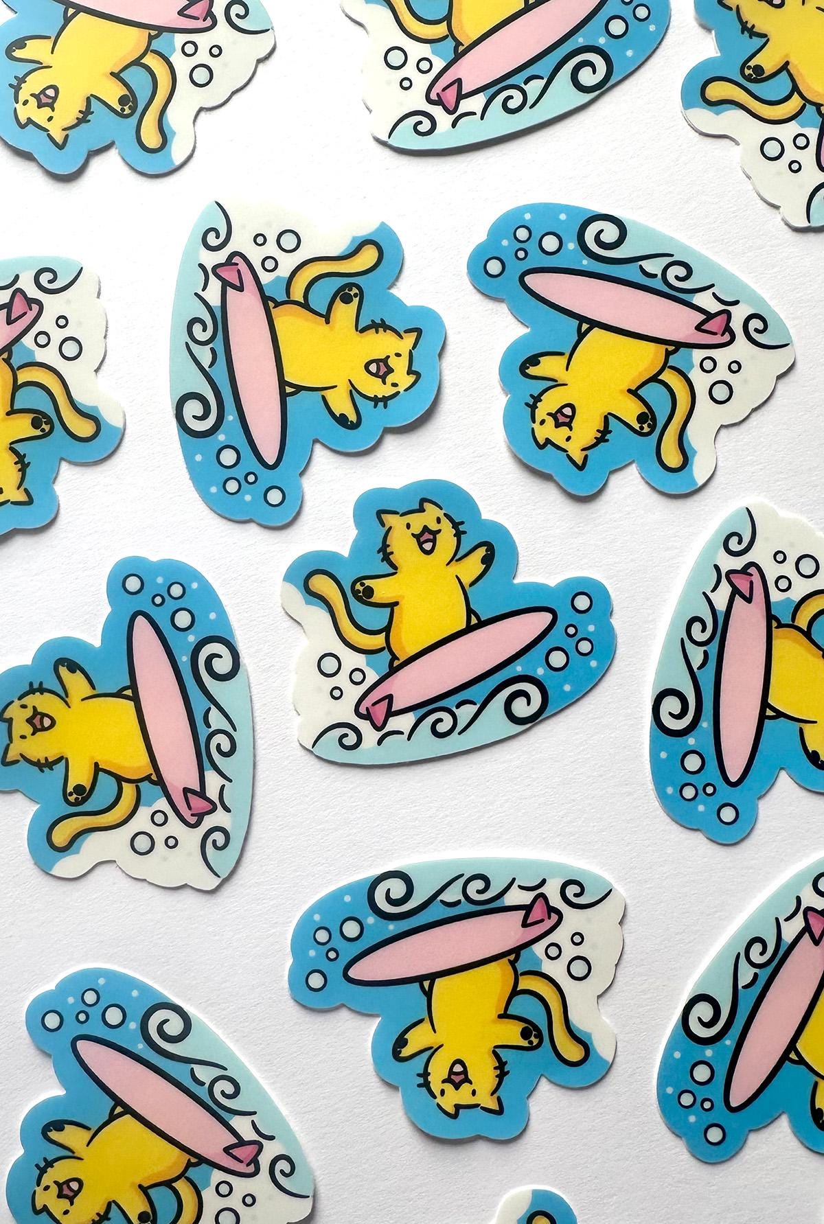 Surfing Cat Mini Sticker