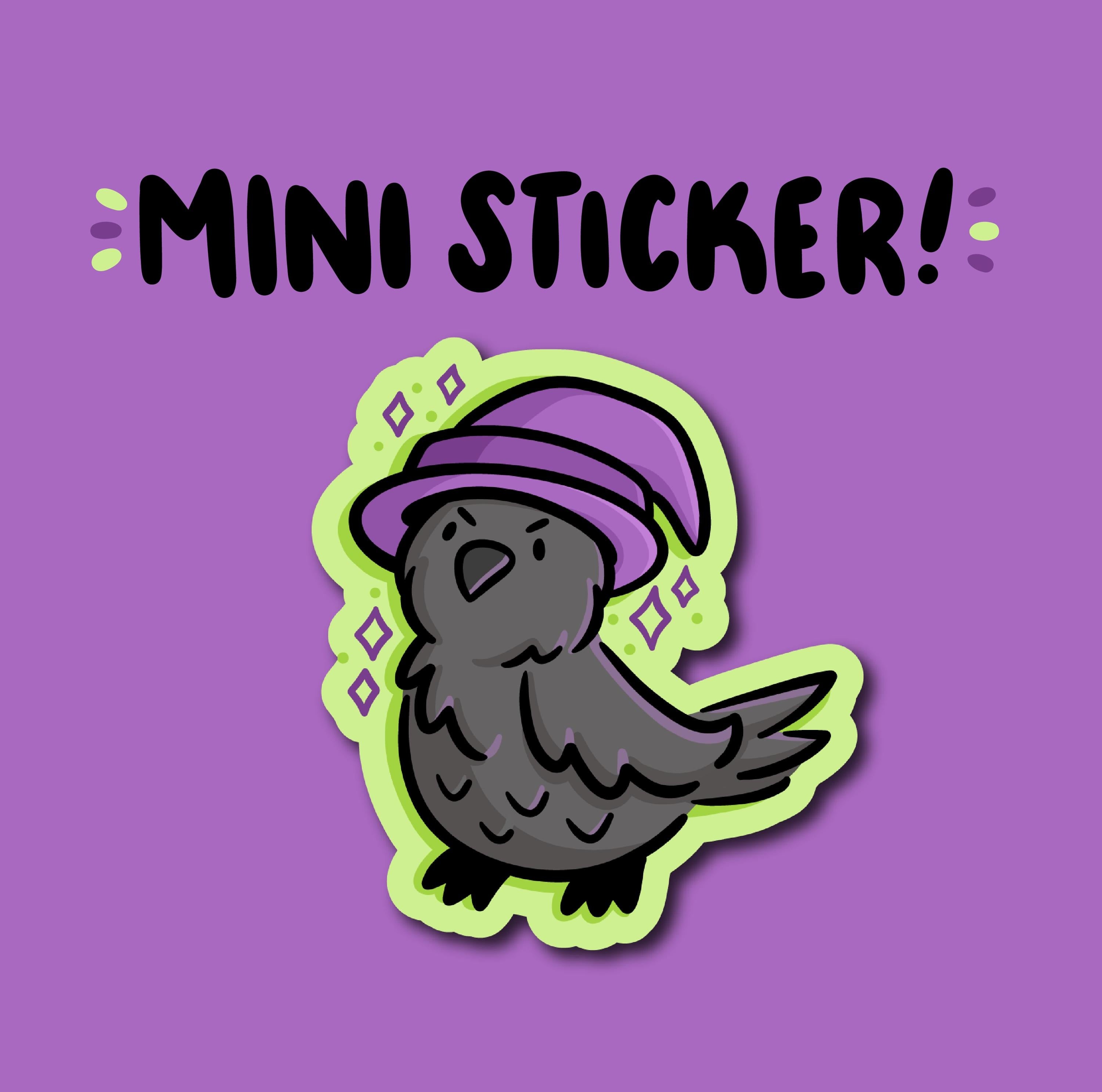 Witch Crow Mini Sticker