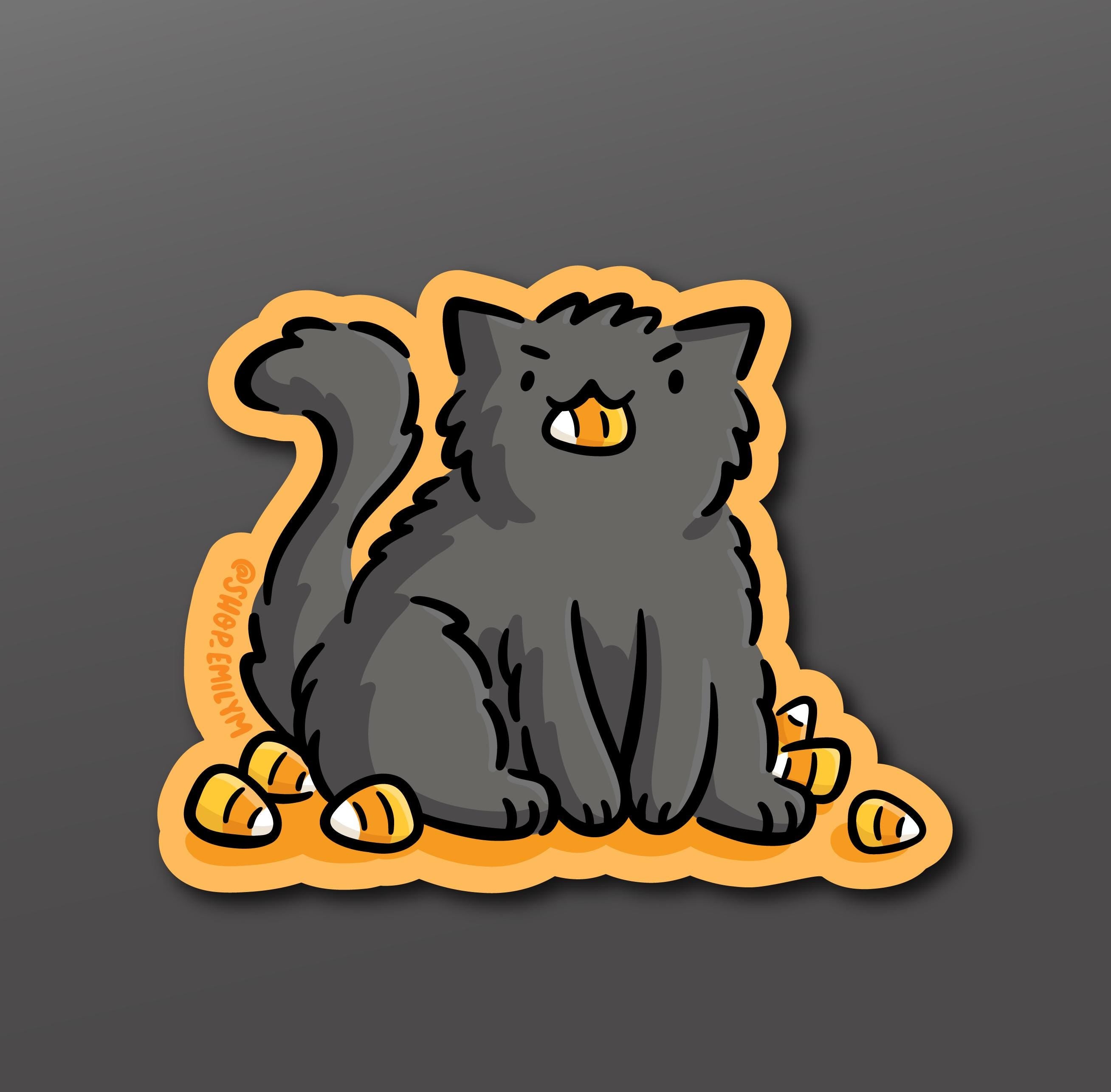 Candy Corn Fat Cat Sticker
