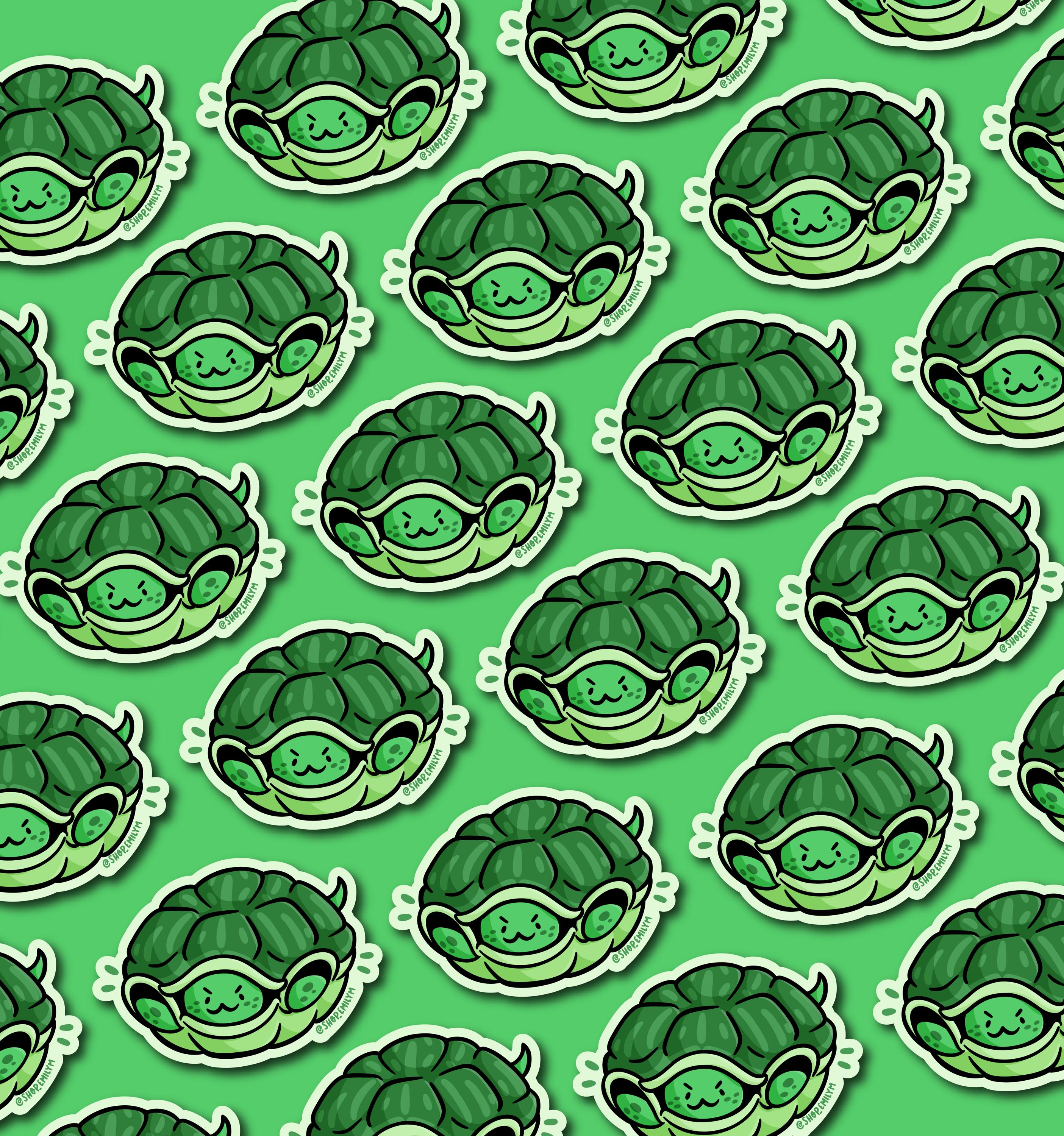 Turtle In Shell Sticker