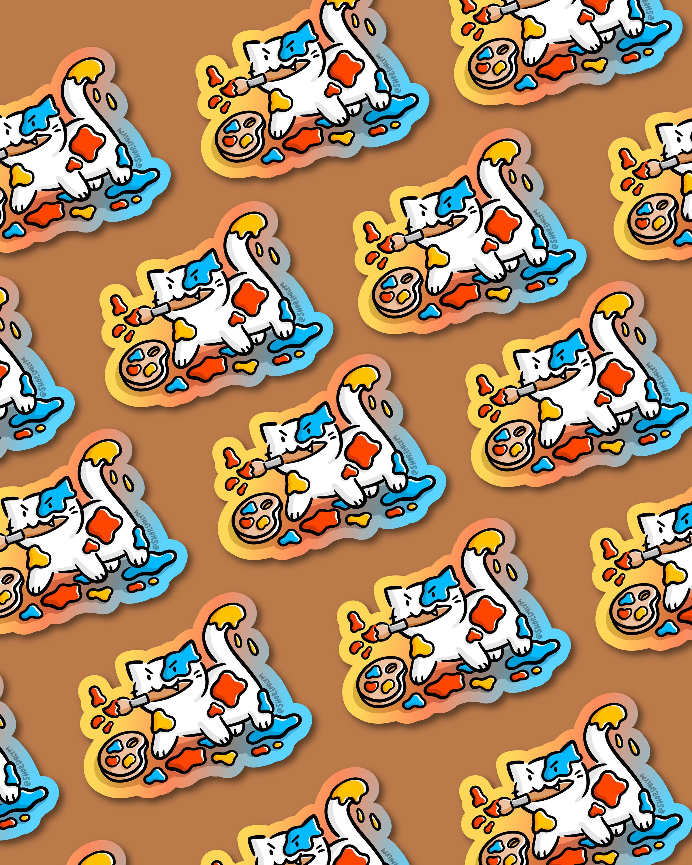 Painting Cat Sticker