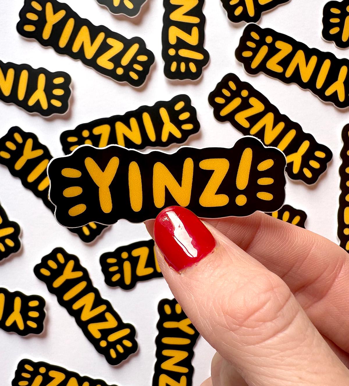 Yinz Mini Sticker (Black)