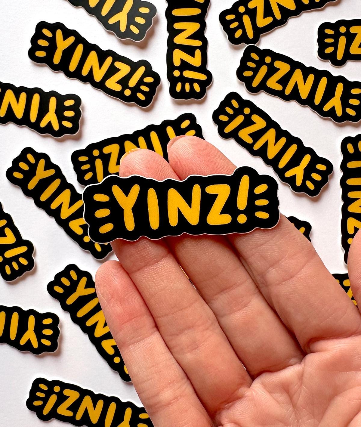 Yinz Mini Sticker (Black)