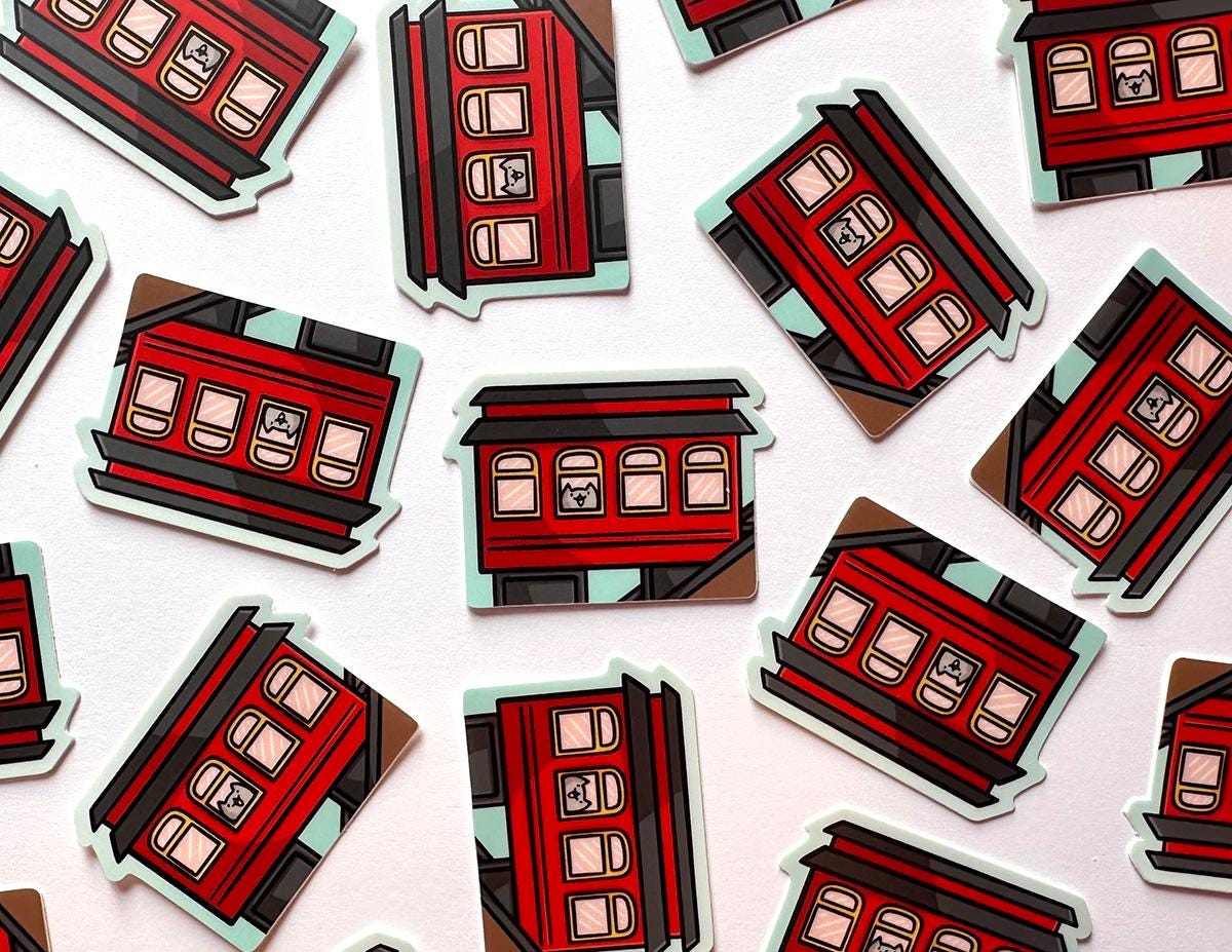 Incline Cat Mini Sticker