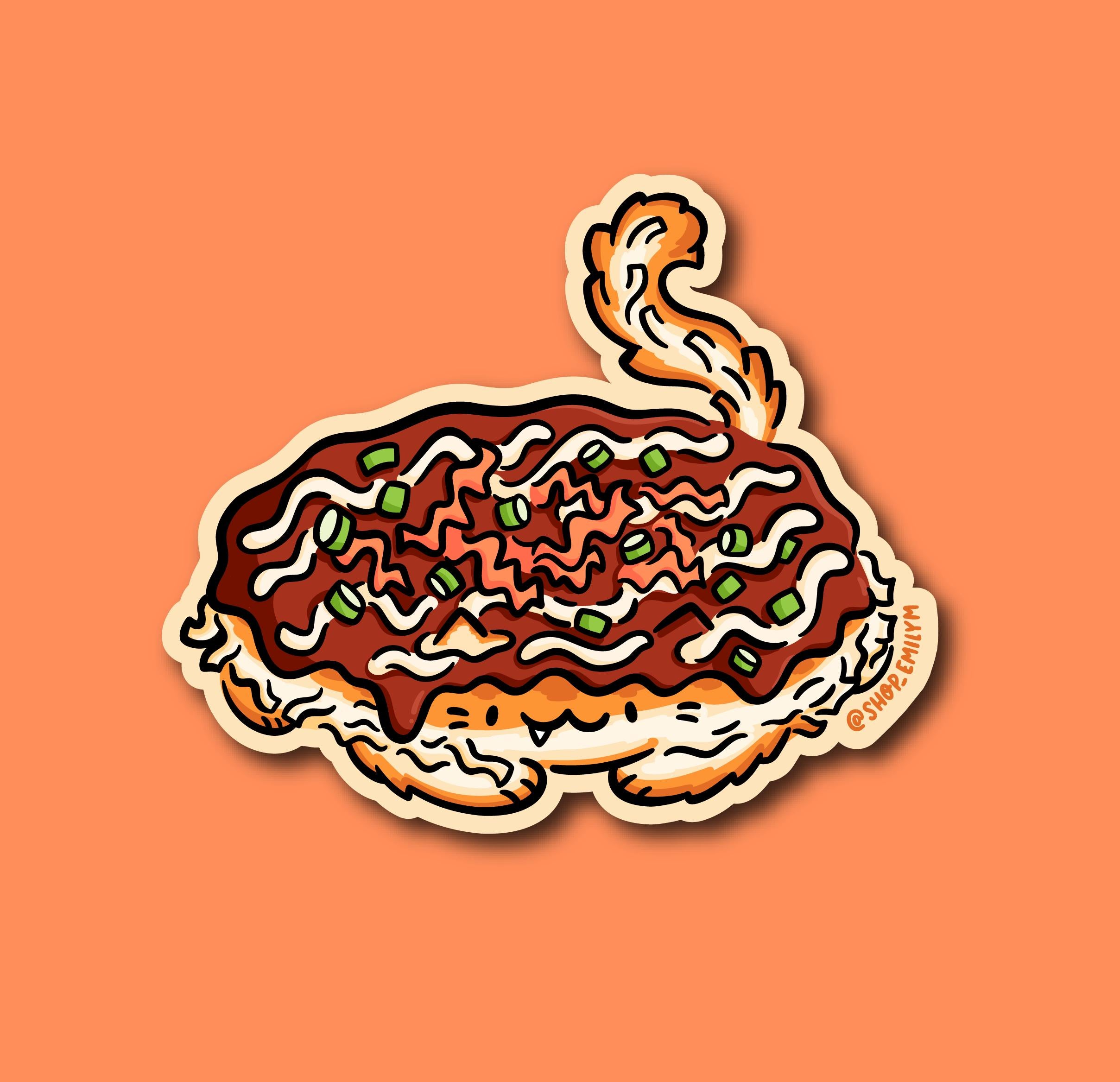 Okonomiyaki Cat Sticker