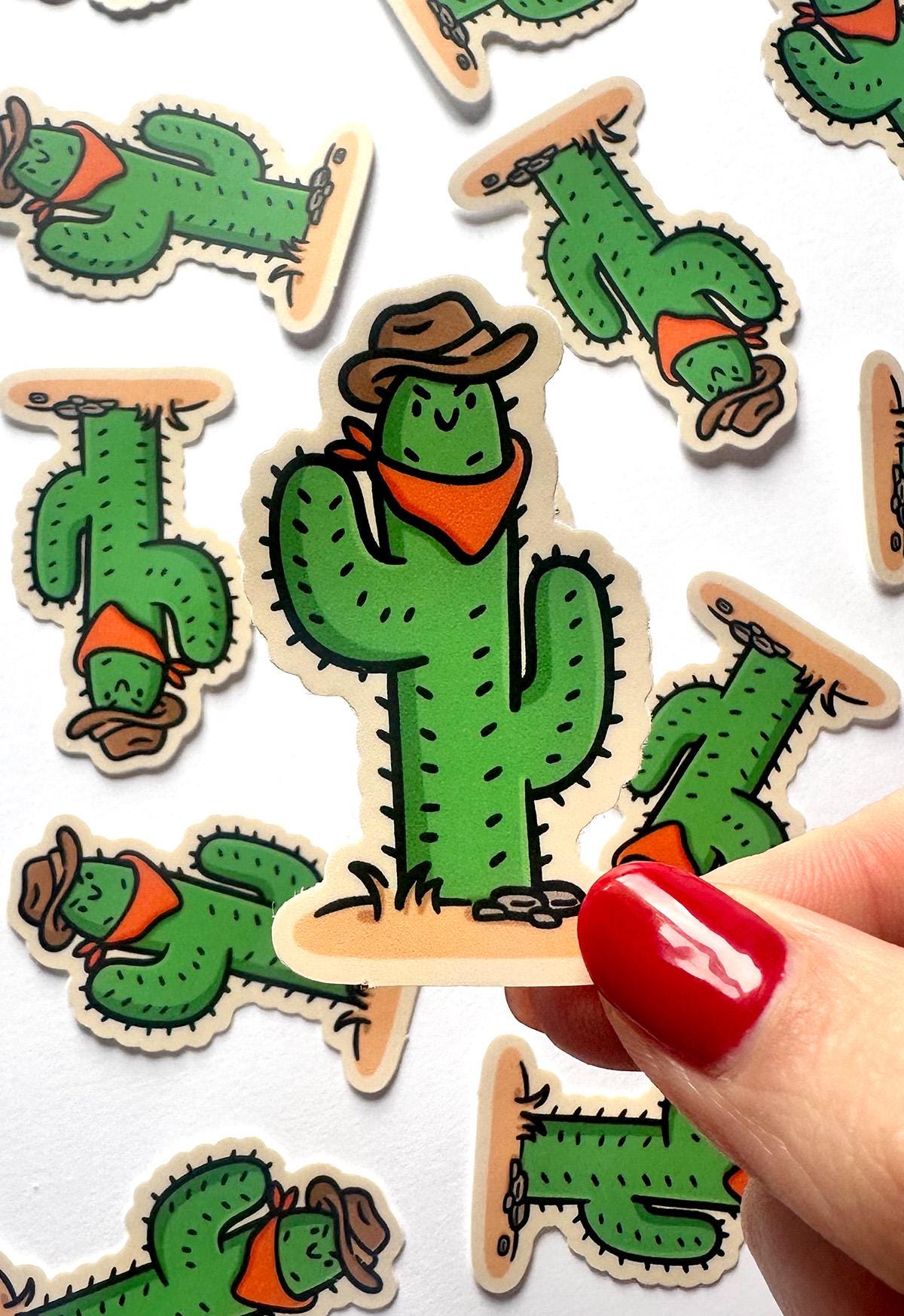 Cowboy Cactus Mini Sticker