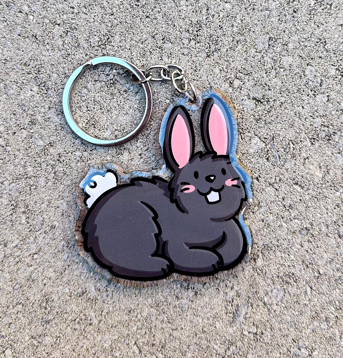 Bunny Keychain (Black)