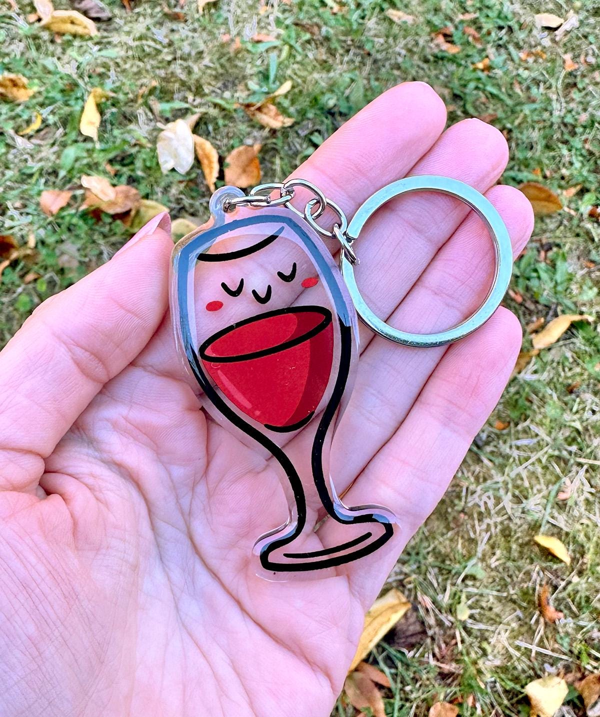 Wine Glass Keychain