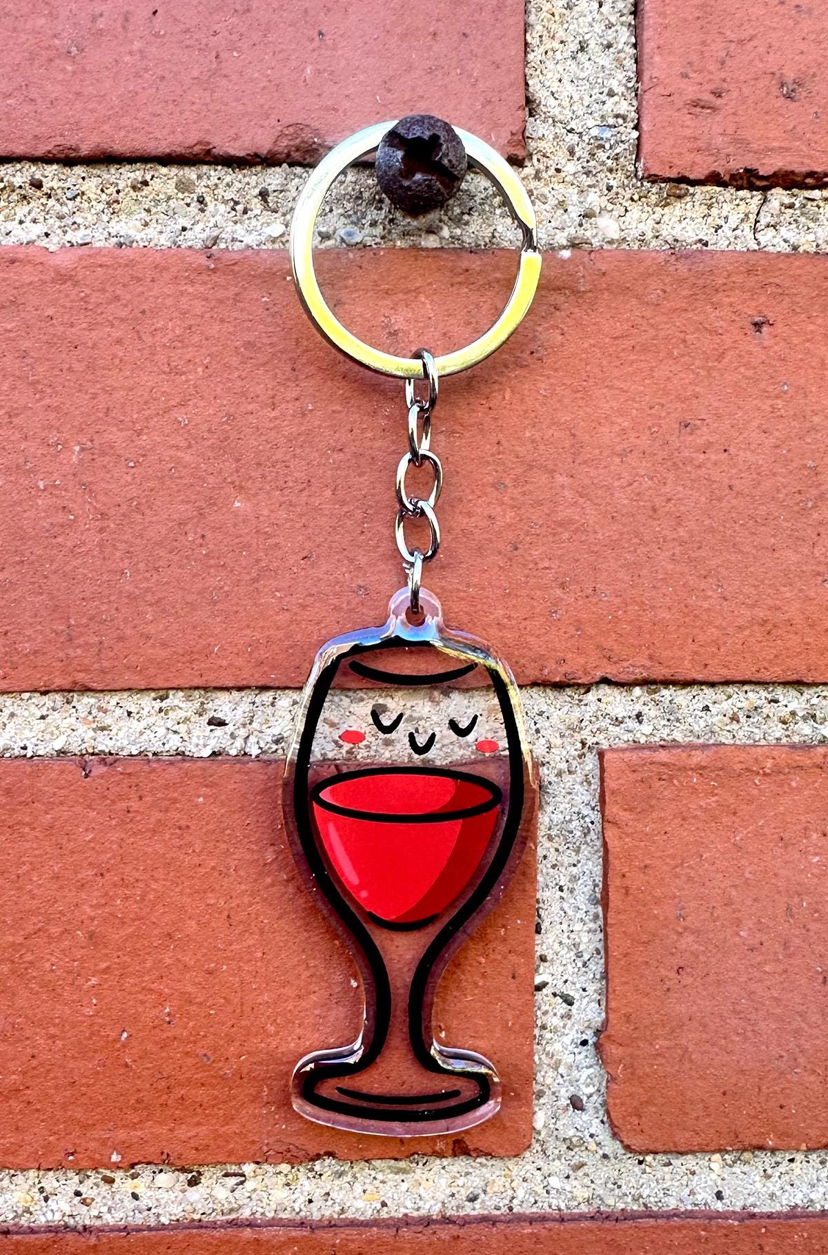 Wine Glass Keychain