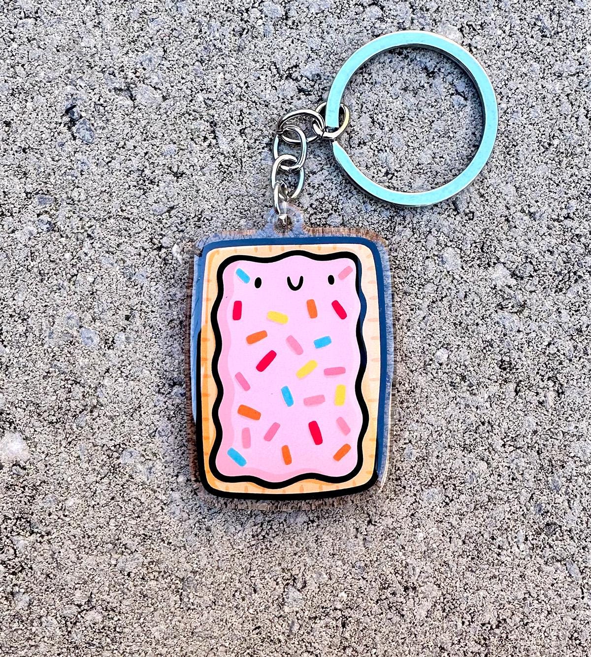 Strawberry Milkshake Toaster Pastry Keychain