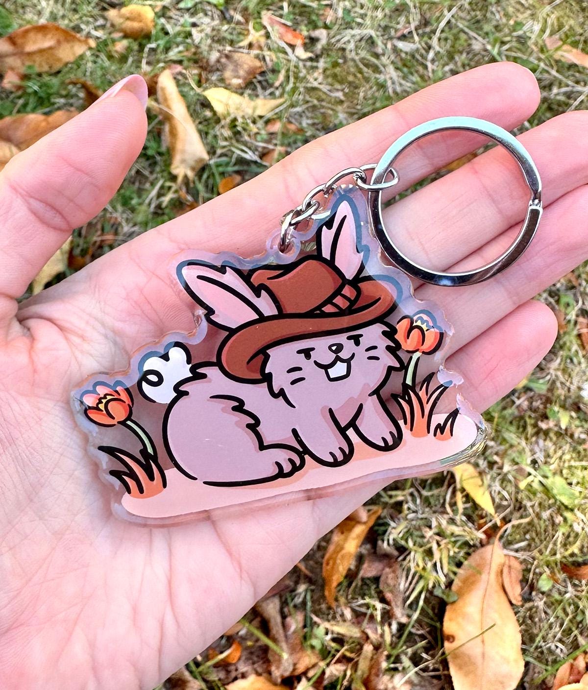 Cowboy Bunny Keychain