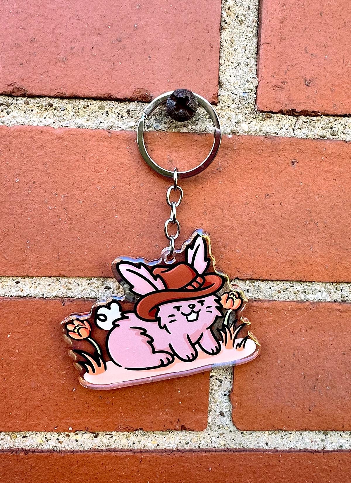 Cowboy Bunny Keychain