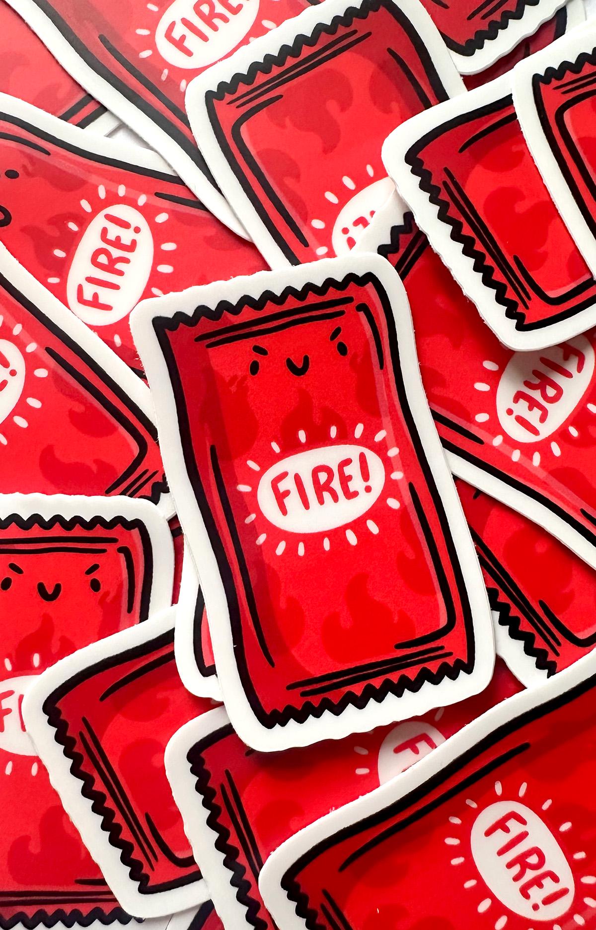 Taco Sauce Mini Sticker (Fire)
