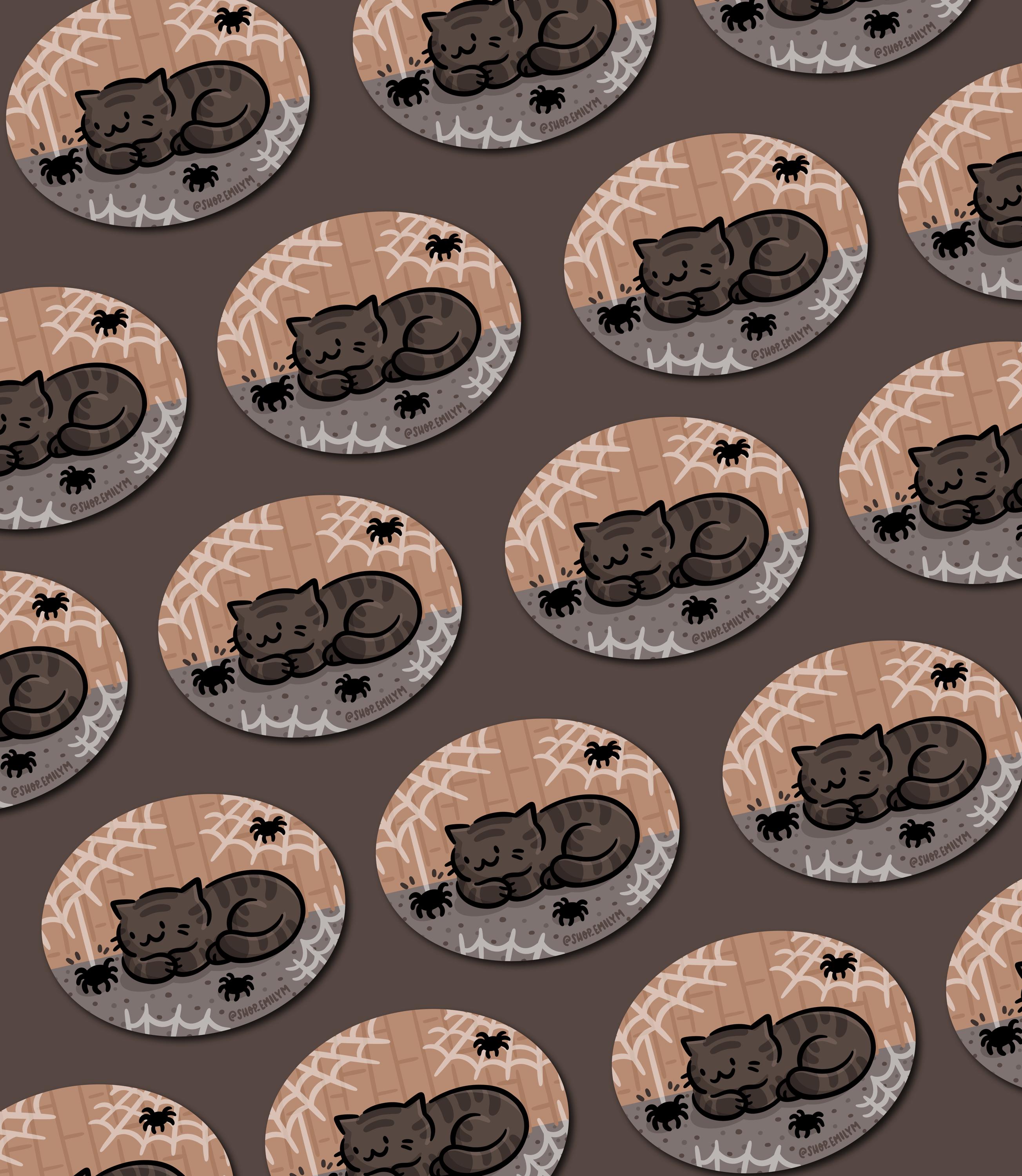 Spiderweb Cat Sticker