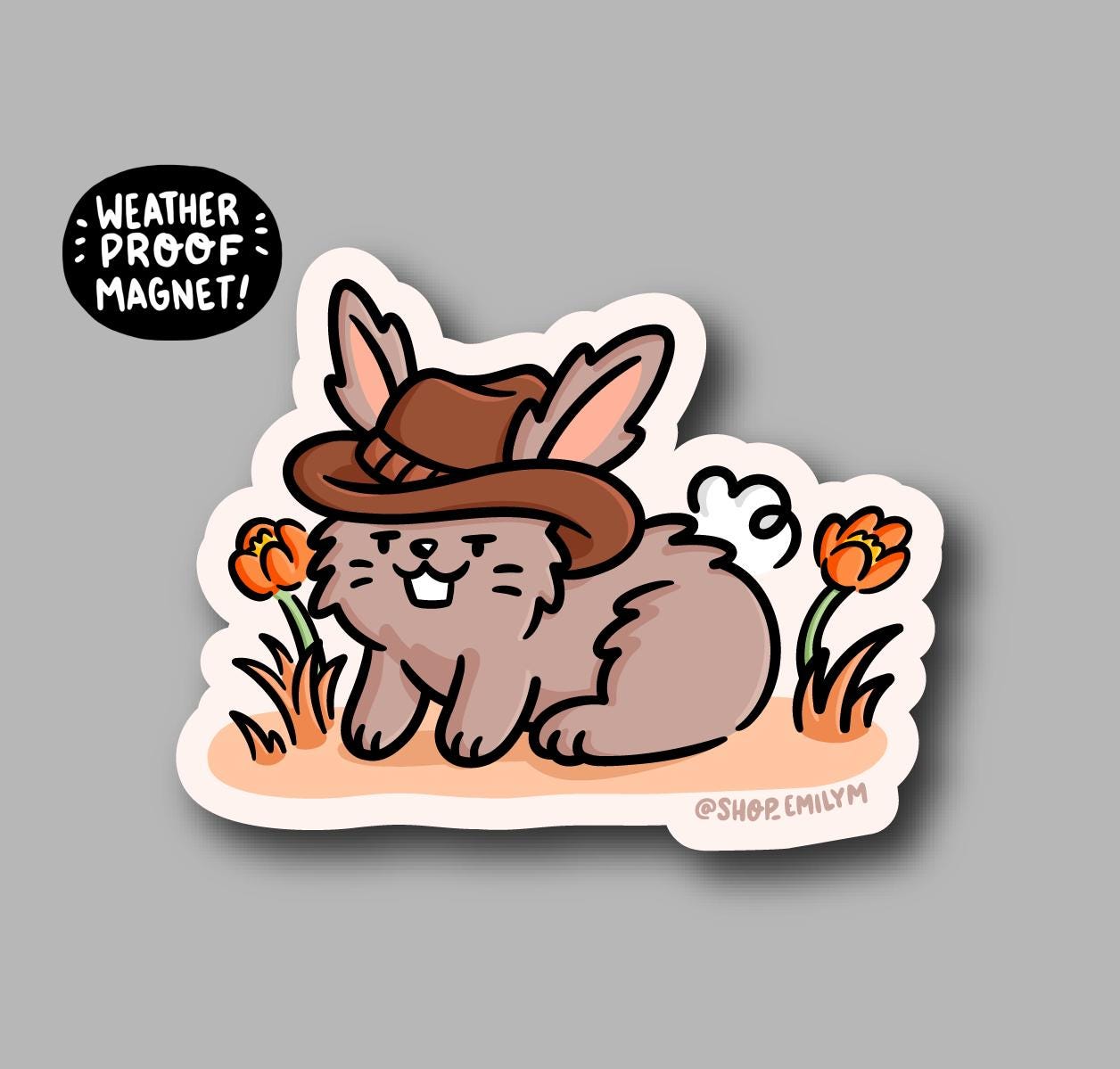 Cowboy Bunny Magnet