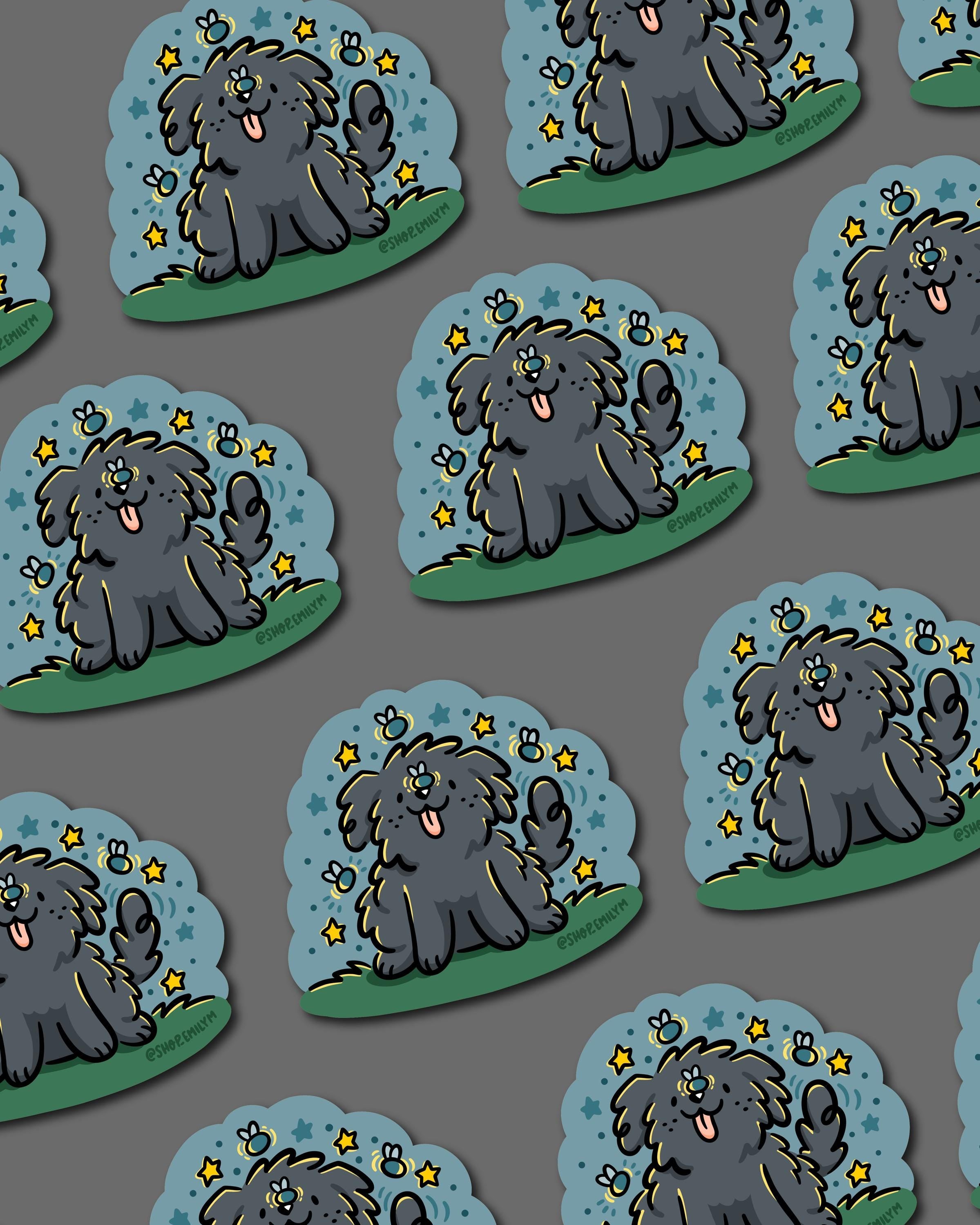 Lightning Bug Dog Sticker