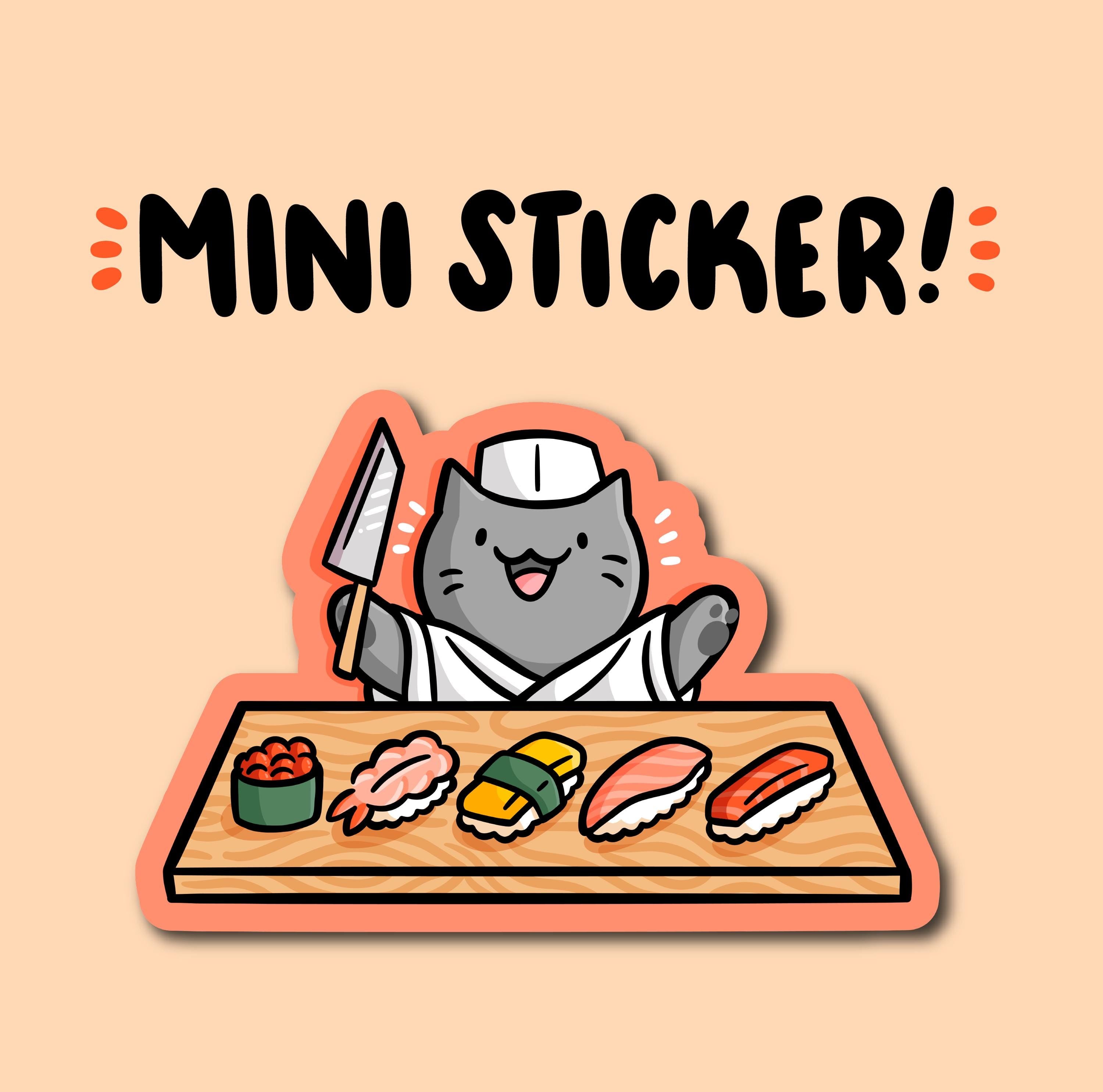 Sushi Chef Cat Mini Sticker