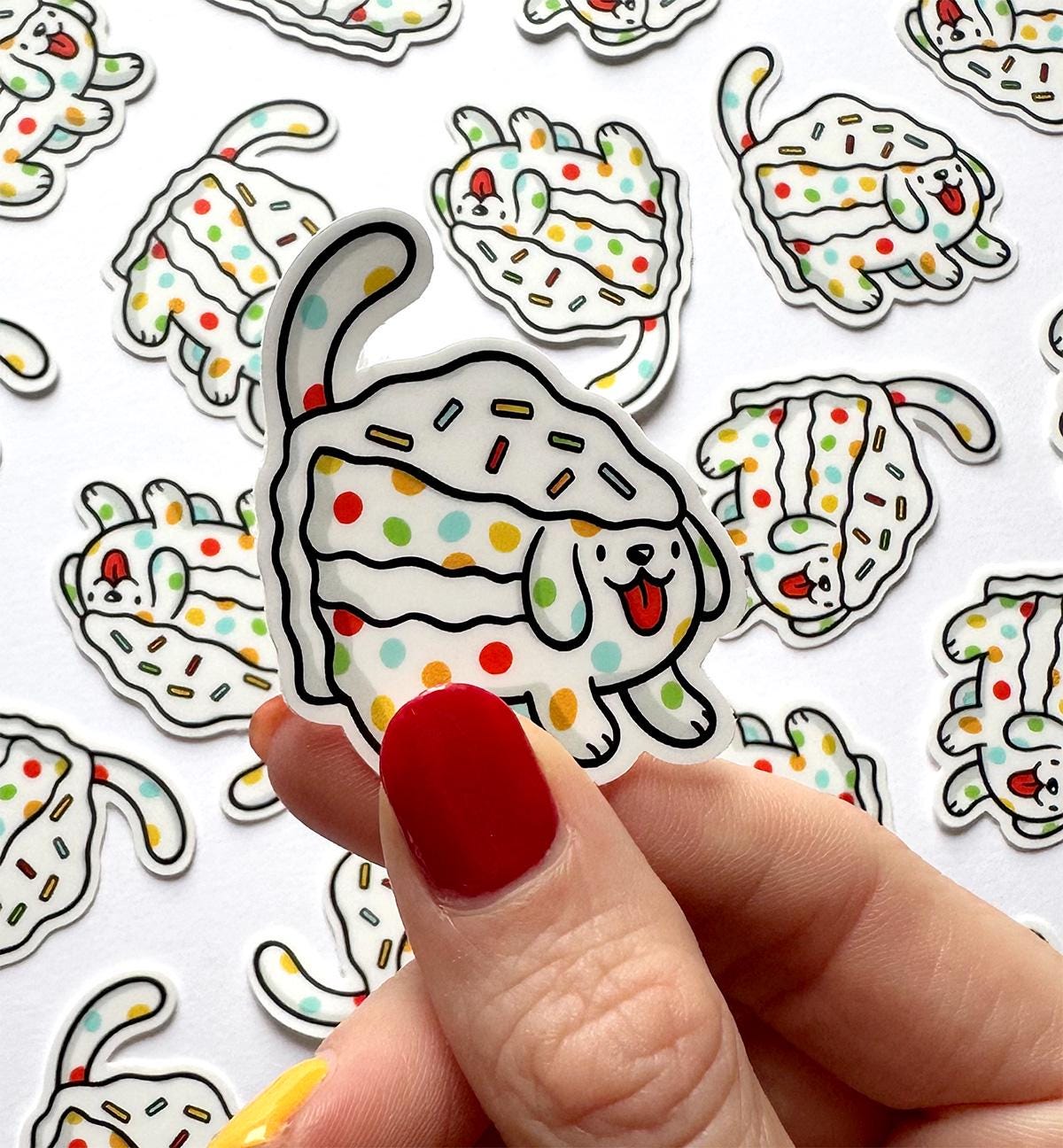 Sprinkle Cake Dog Mini Sticker