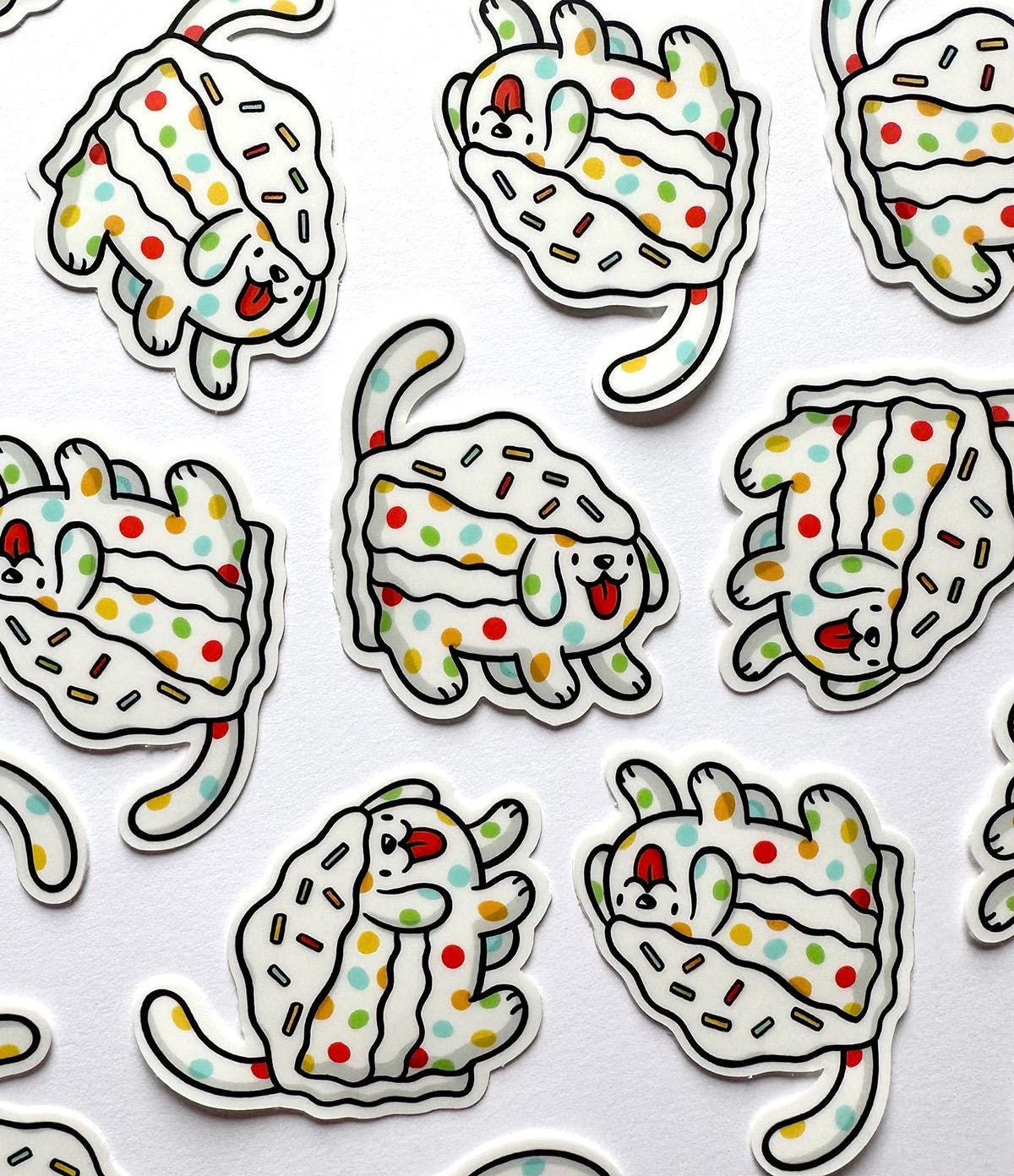 Sprinkle Cake Dog Mini Sticker