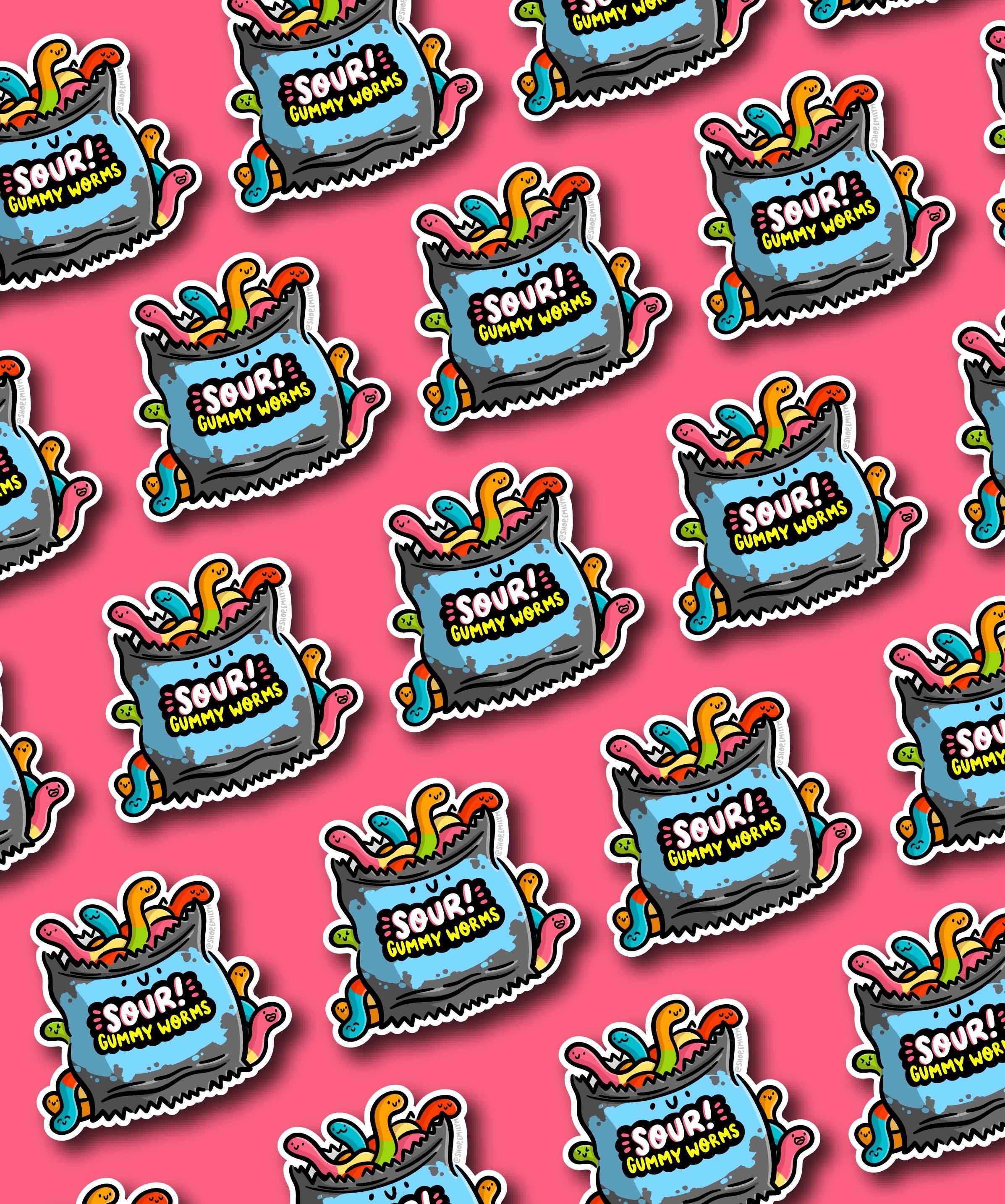 Gummy Worms Sticker