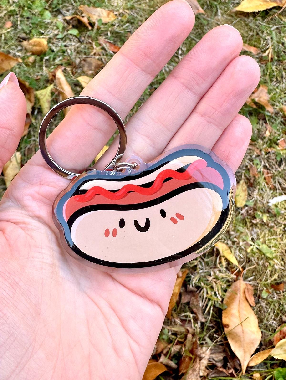 Hot Dog Keychain (Ketchup)
