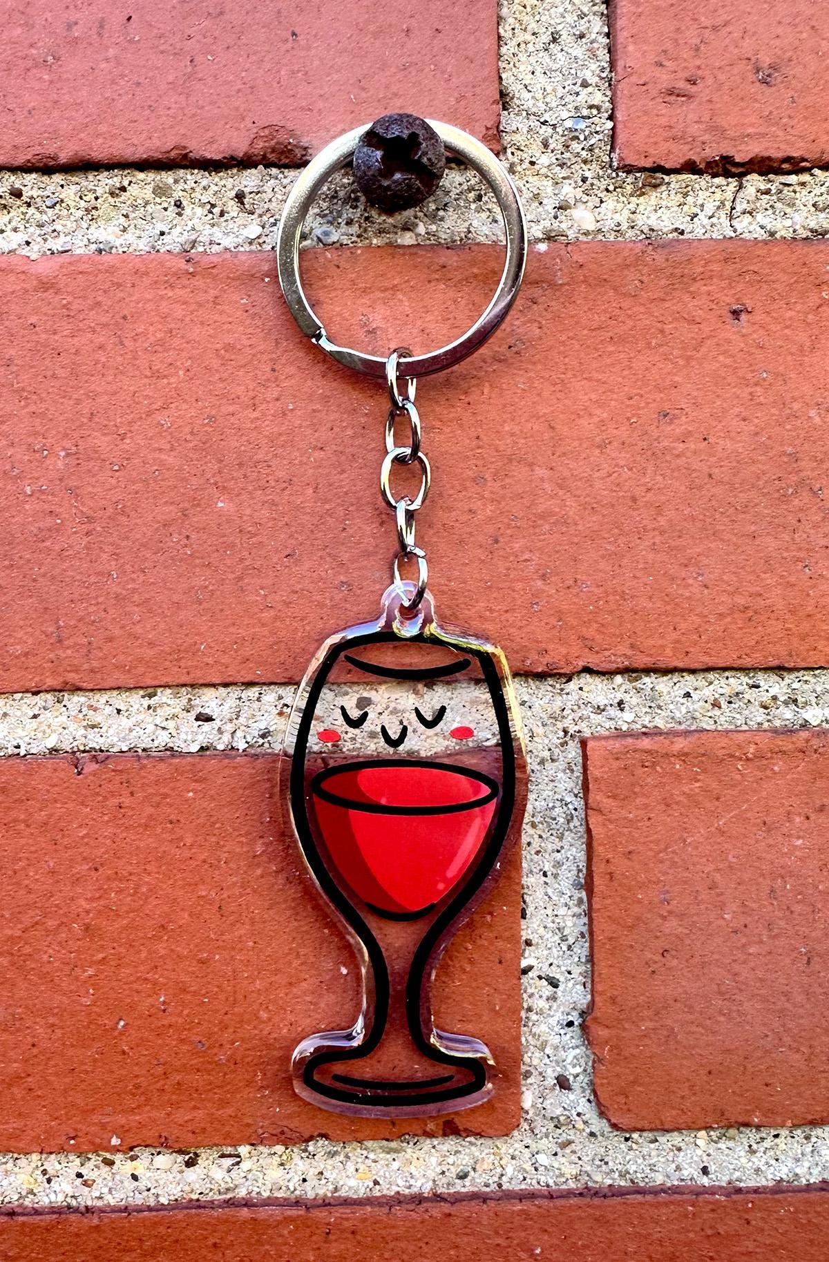 Wine Glass Keychain