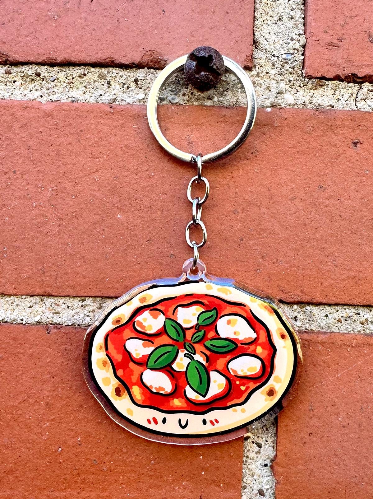 Margherita Pizza Keychain