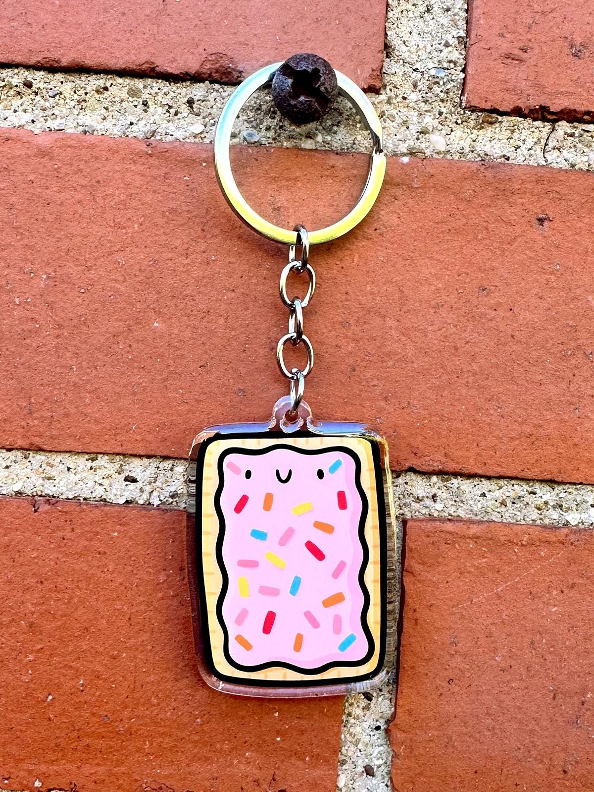 Strawberry Milkshake Toaster Pastry Keychain