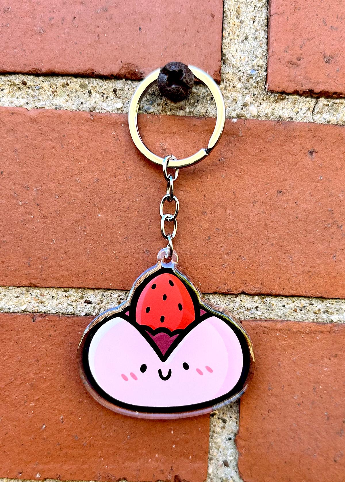 Strawberry Daifuku Keychain
