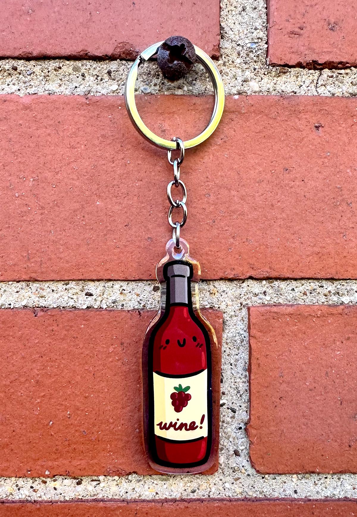 Wine Bottle Keychain