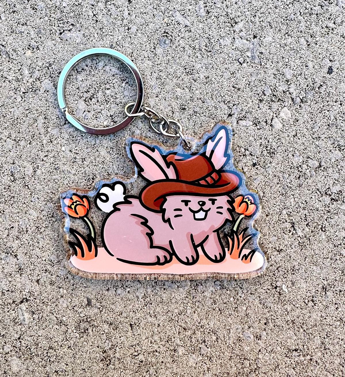 Cowboy Bunny Keychain