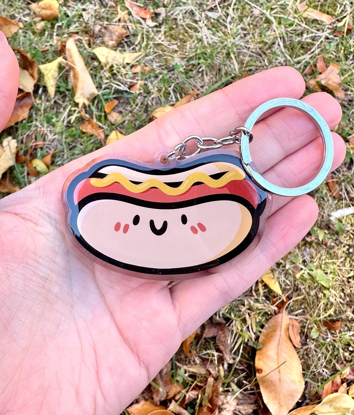 Hot Dog Keychain (Mustard)