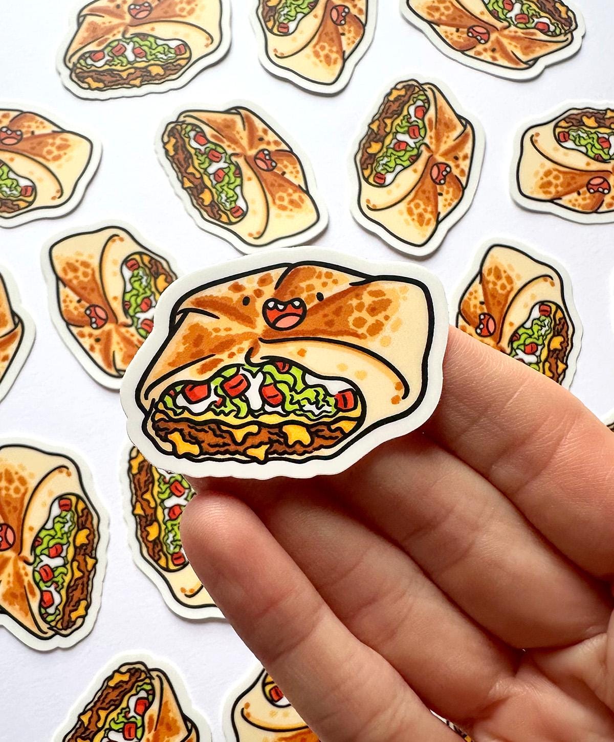 Crunchy Taco Wrap Mini Sticker