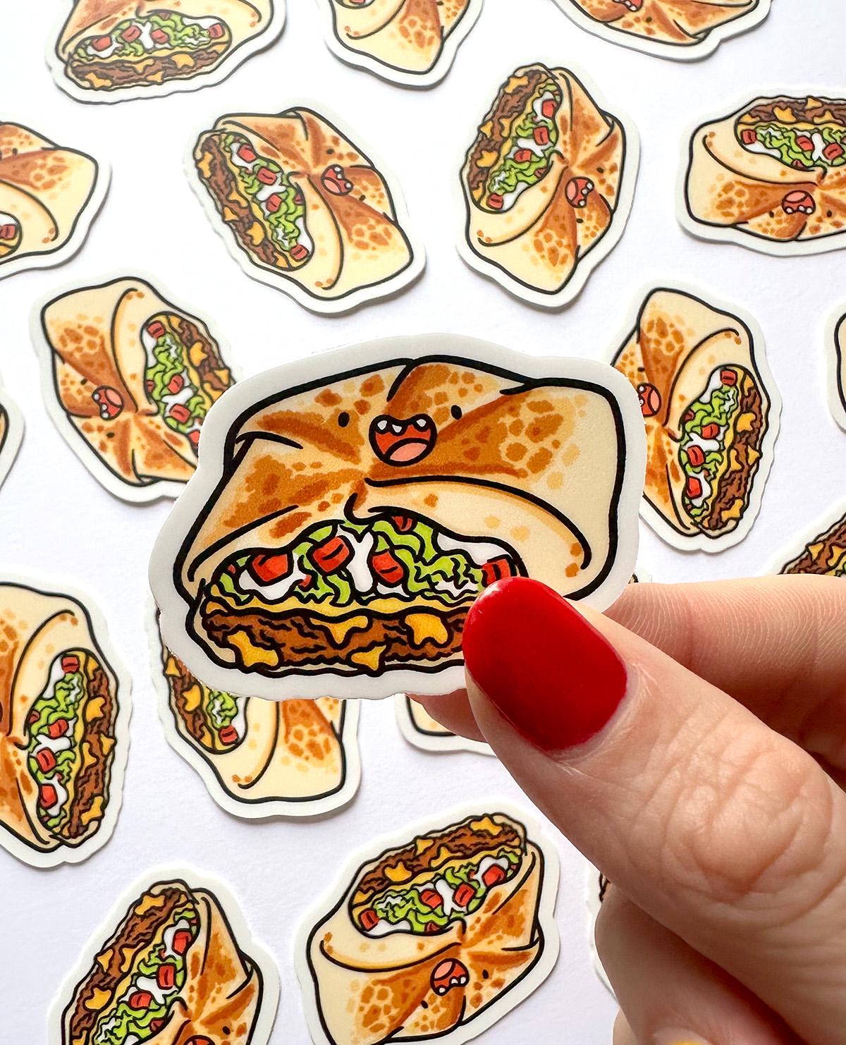 Crunchy Taco Wrap Mini Sticker
