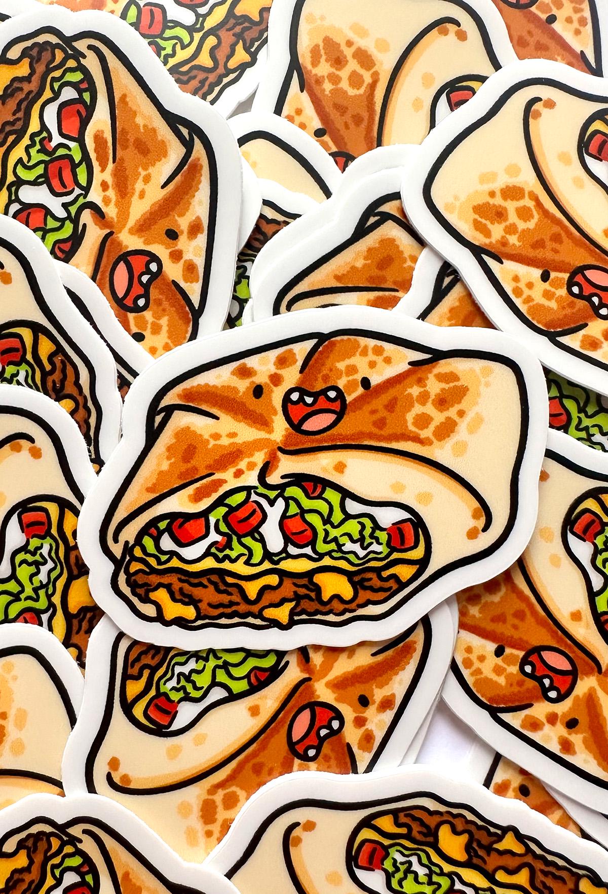 Crunchy Taco Wrap Mini Sticker