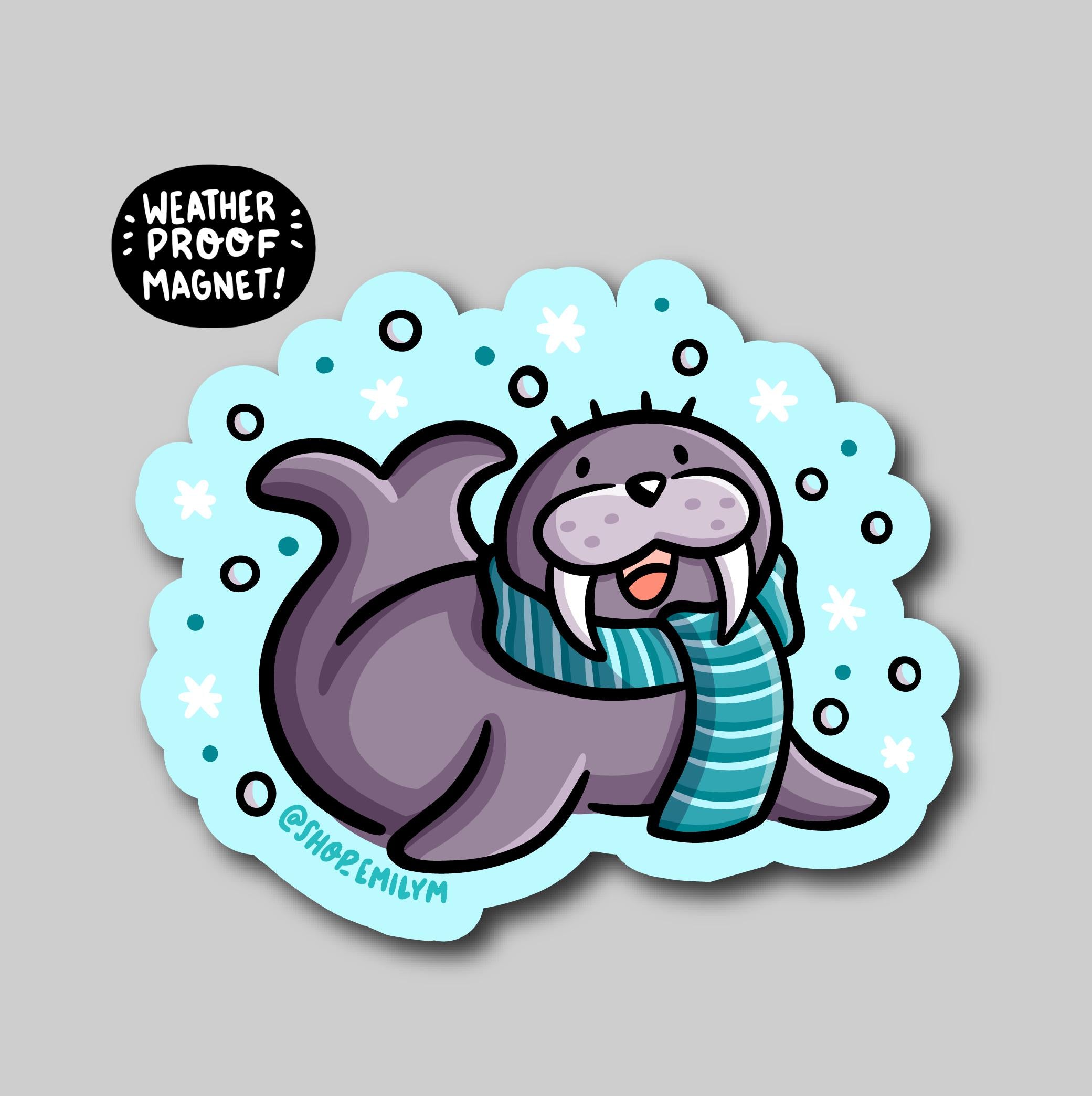 Snow Walrus Magnet