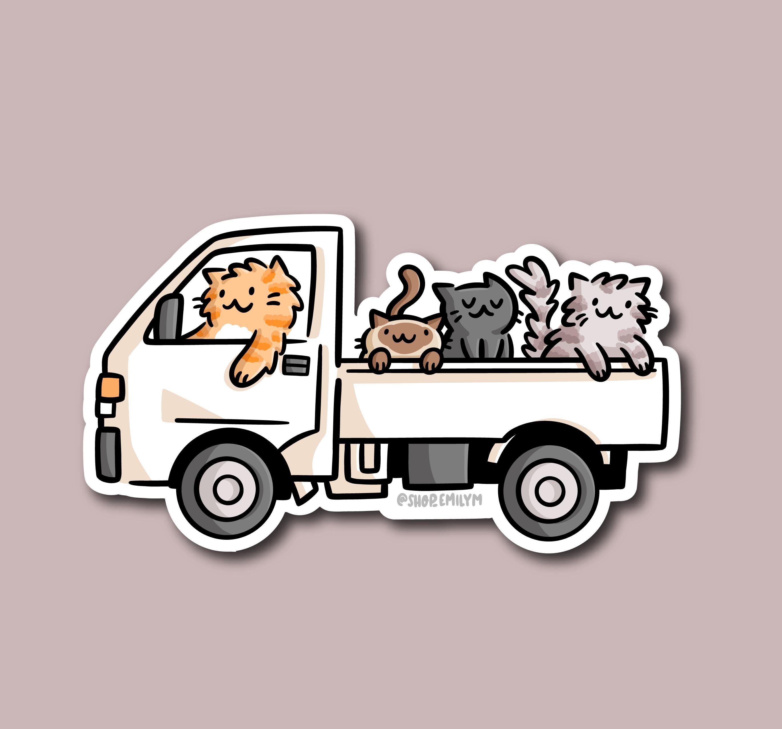 Kei Truck Cats Magnet