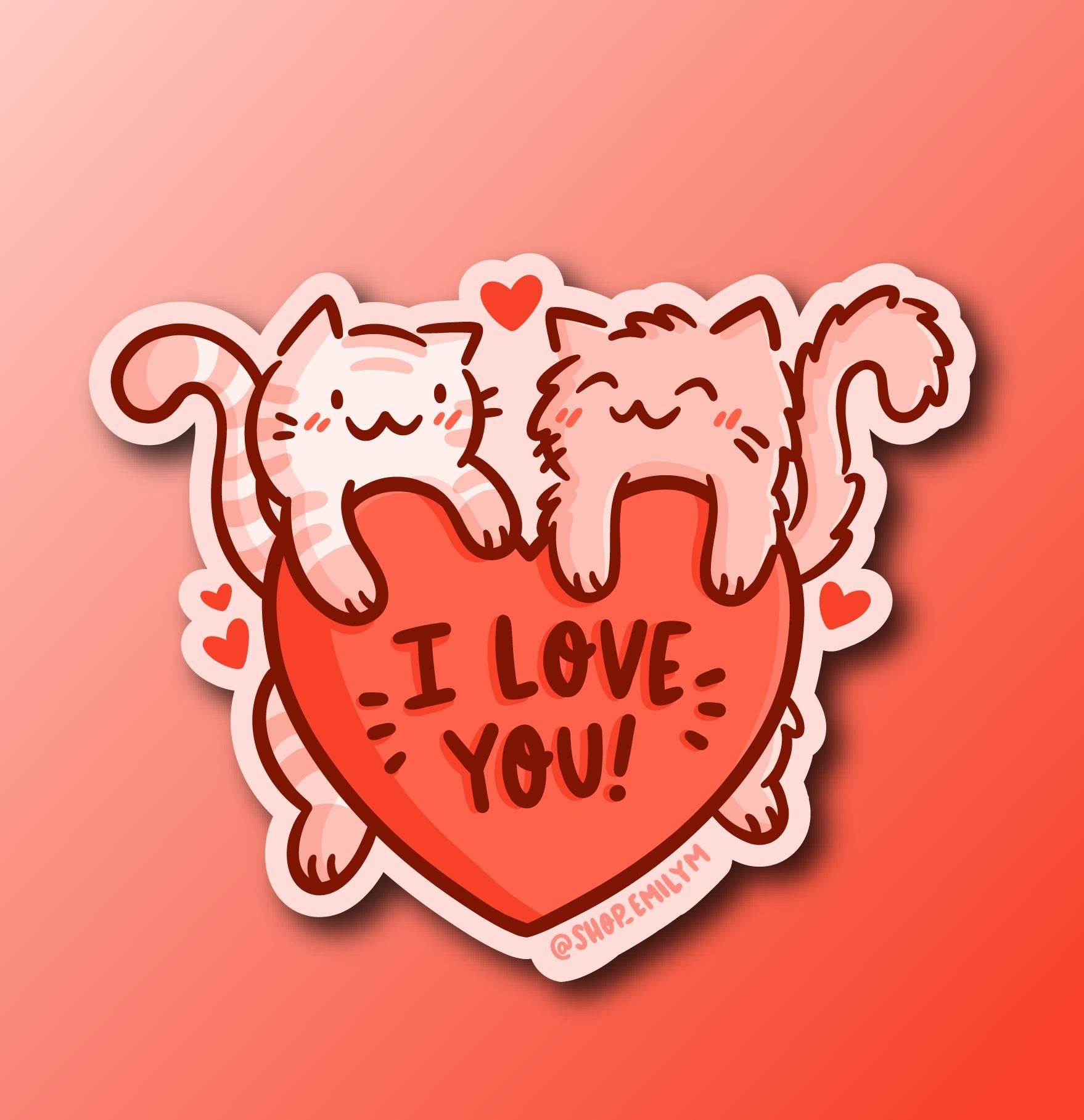 I Love You Cats Sticker