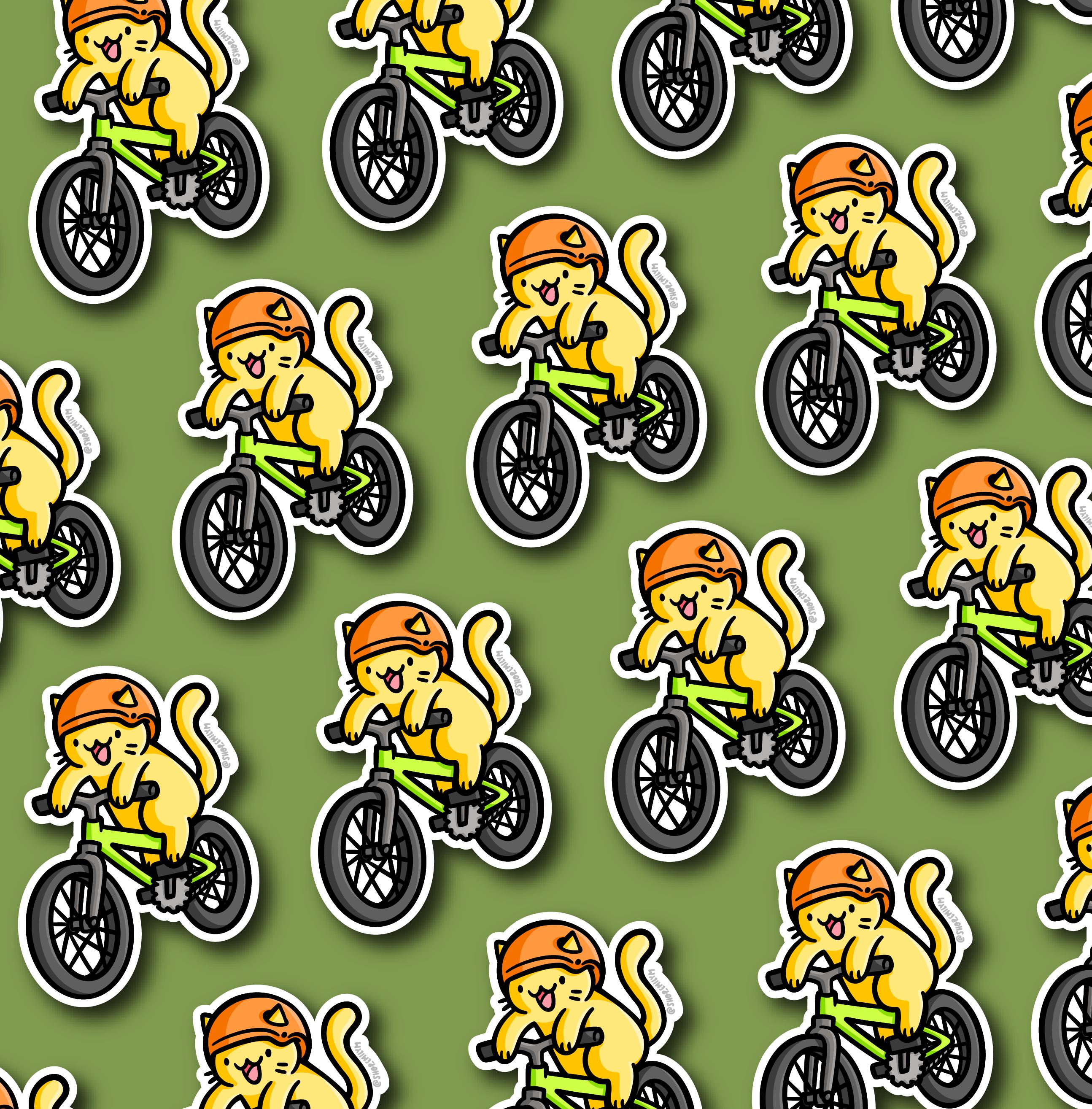 Biking Cat Magnet