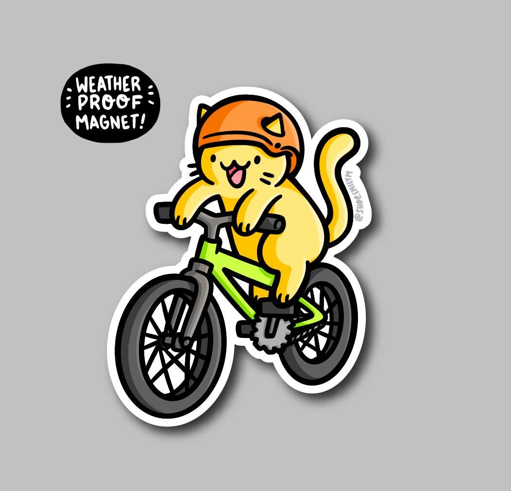 Biking Cat Magnet